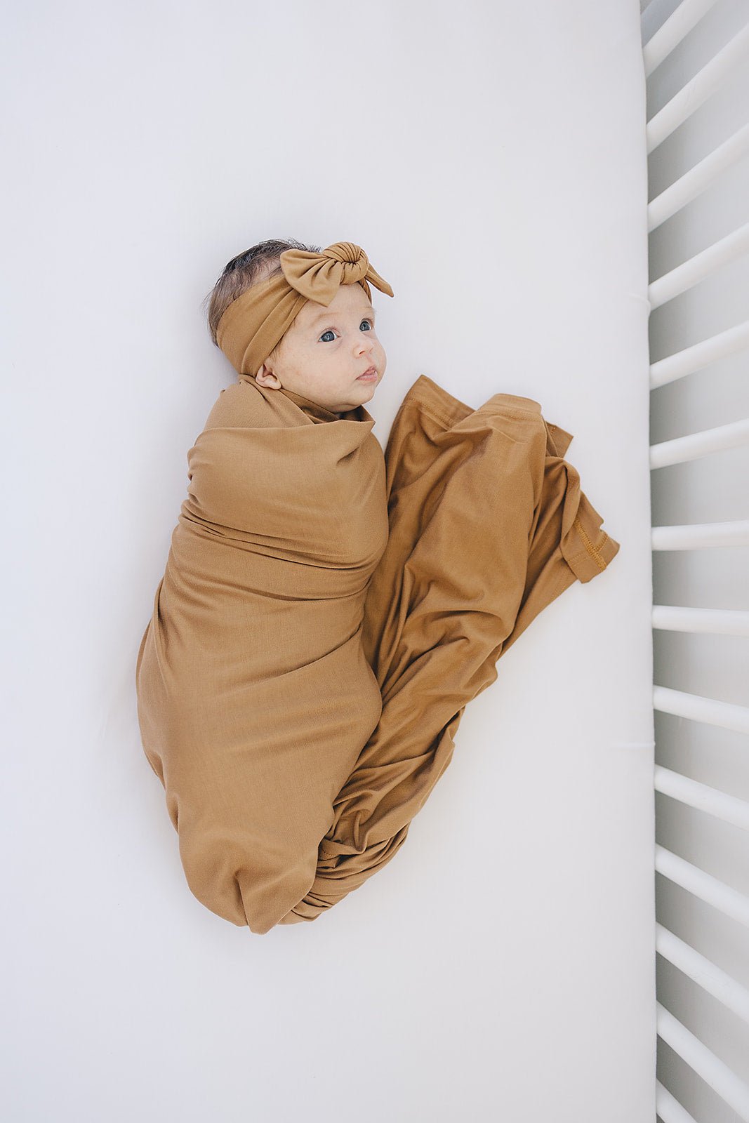 Mustard Bamboo Stretch Swaddle - Tenth &amp; Pine - 