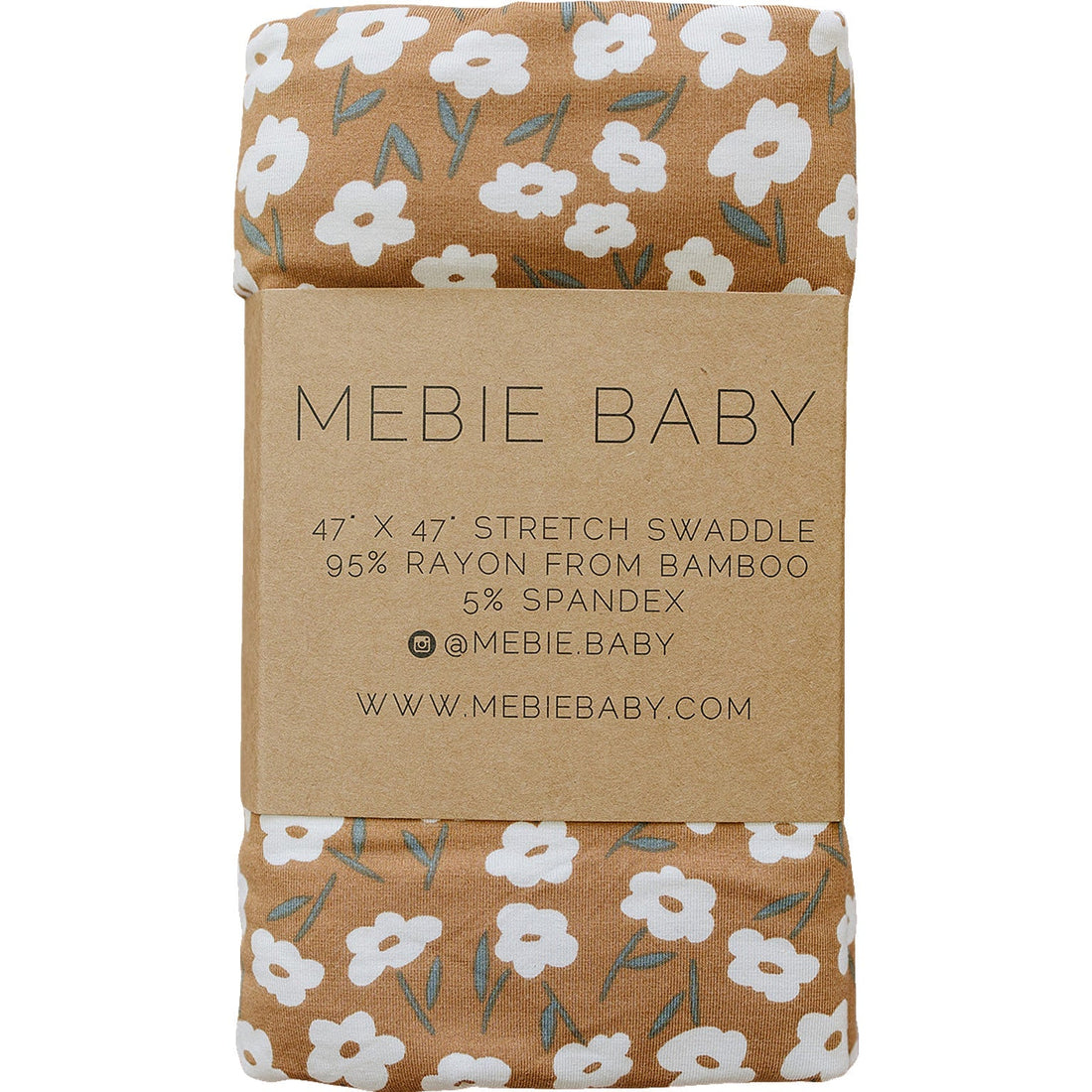 Mustard Floral Bamboo Stretch Swaddle - Tenth & Pine -