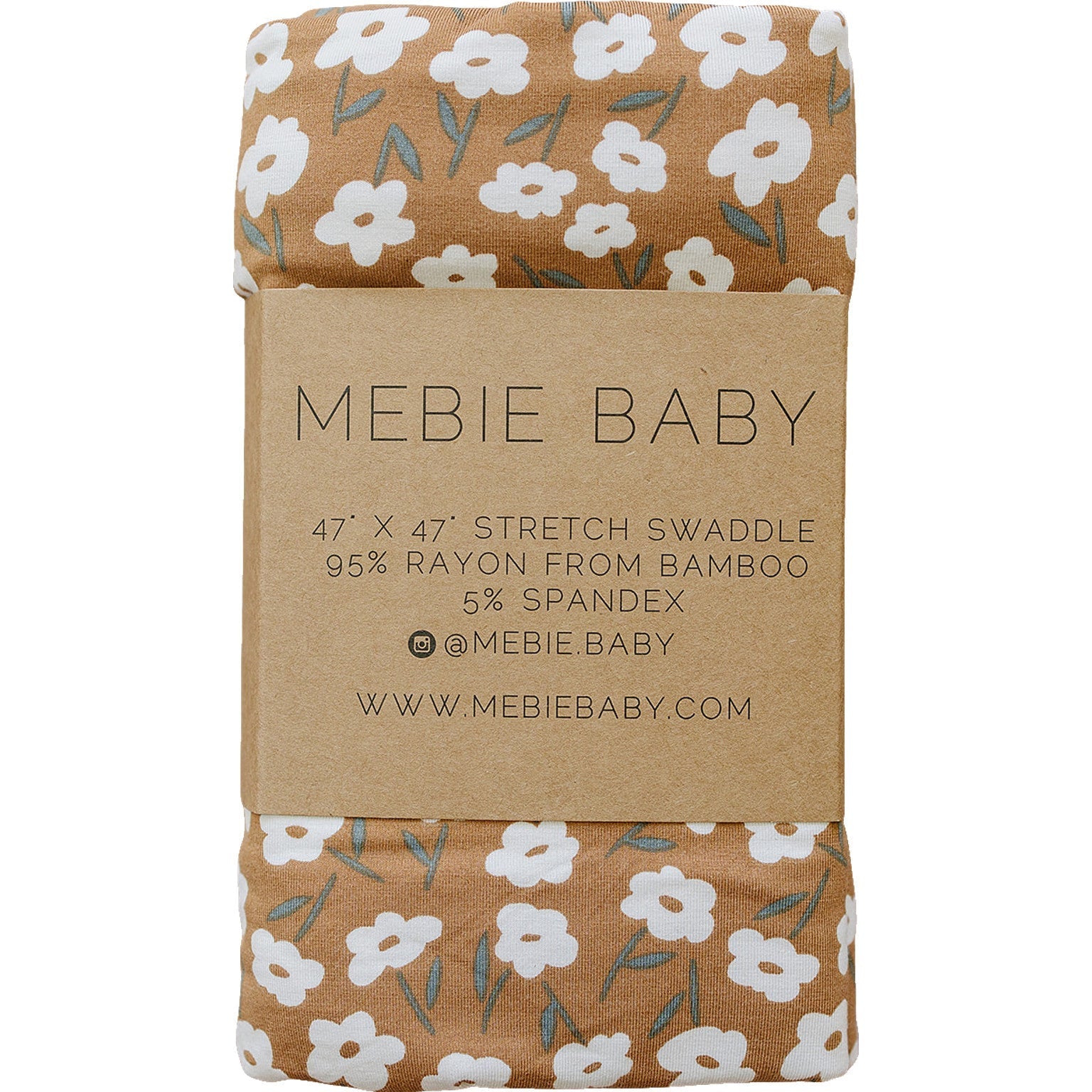 Mustard Floral Bamboo Stretch Swaddle - Tenth &amp; Pine - 