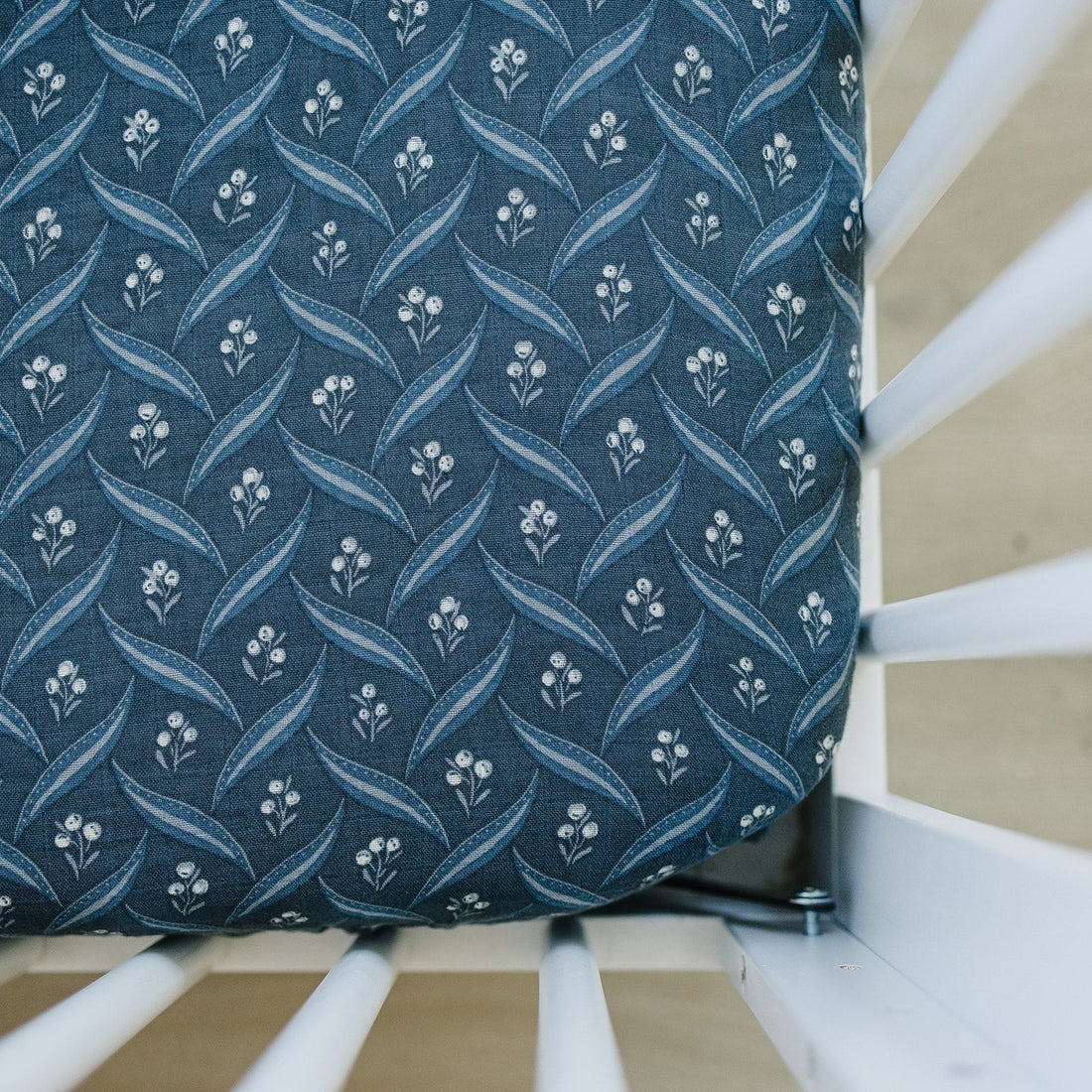 Navy Berry Muslin Crib Sheet - Tenth & Pine -