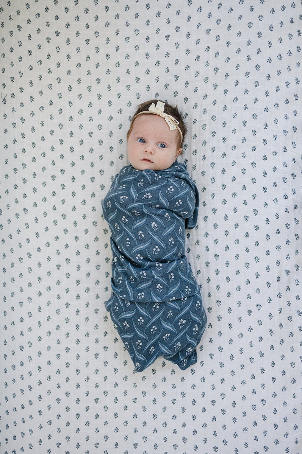 Navy Berry Muslin Swaddle Blanket - Tenth &amp; Pine - 