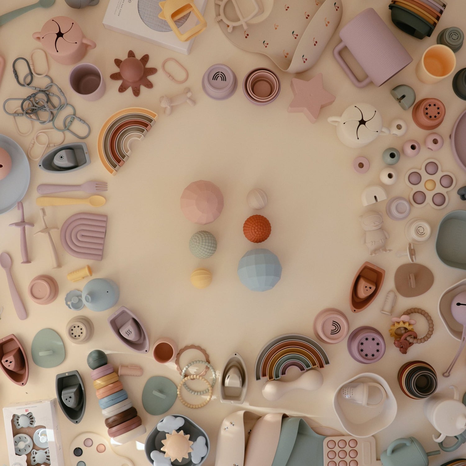 Nesting Spheres Sensory Toy - Tenth &amp; Pine - toys - Blush