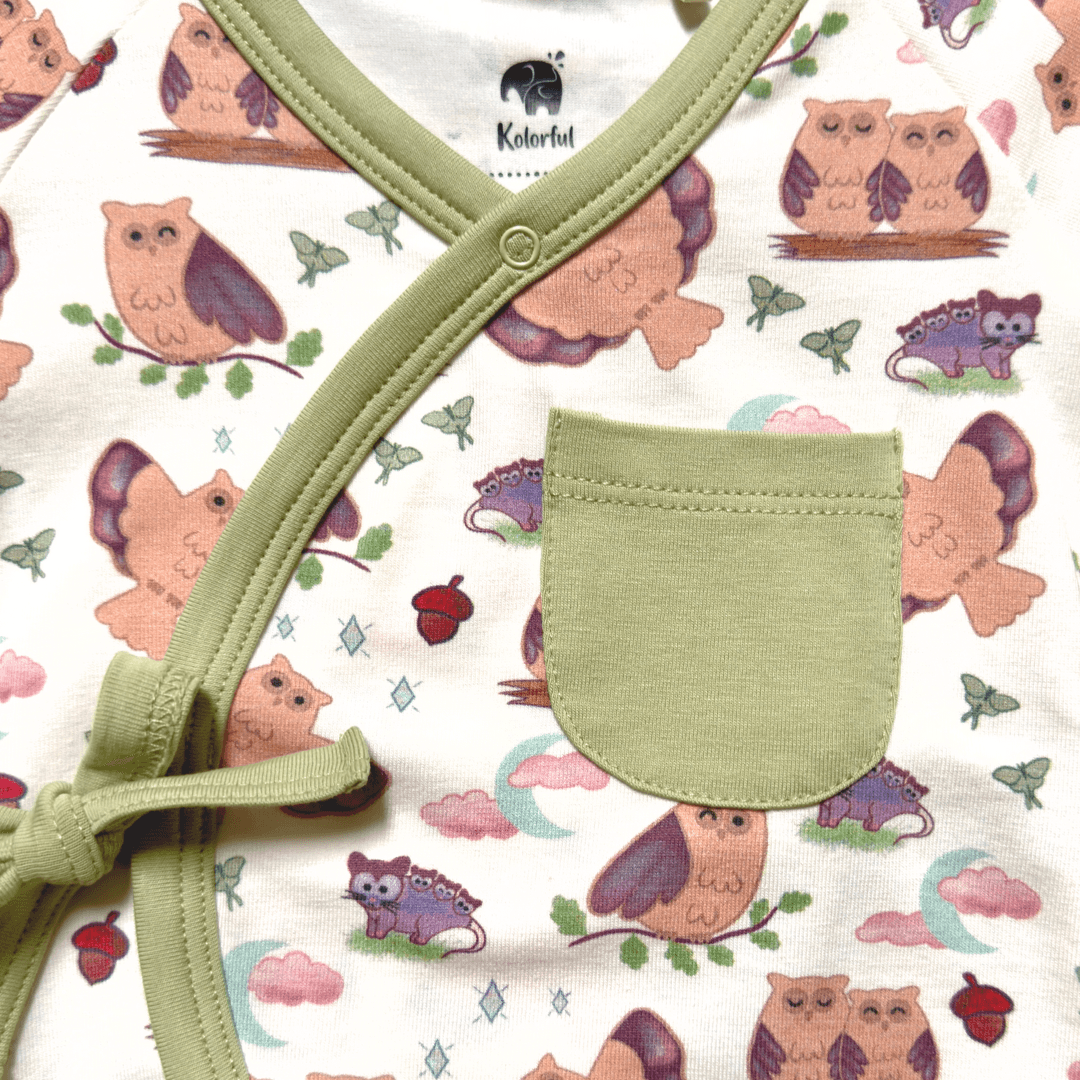 Nocturnal Kimono Shorty | Organic Pima Cotton - Tenth &amp; Pine - Summer Outfits - 0 - 3M - Kolorful