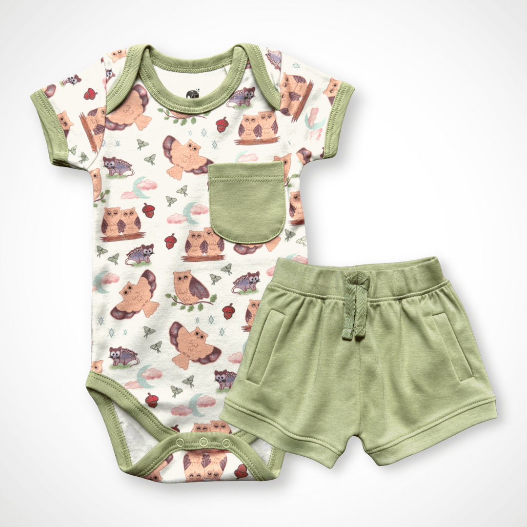 Nocturnal Short Set | Organic Pima Cotton - Tenth &amp; Pine - Summer Outfits - 0 - 3M - Kolorful