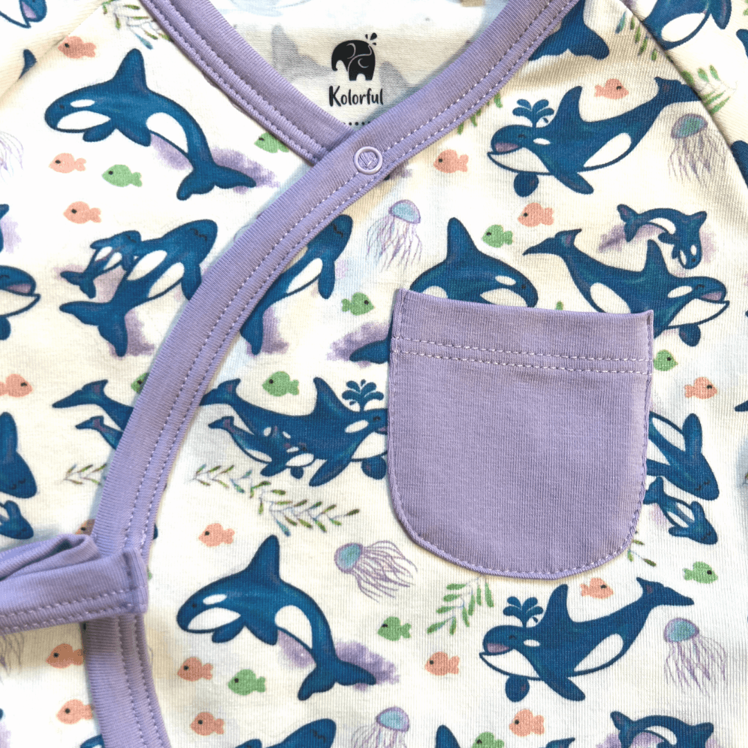 Orca Kimono | Organic Pima Cotton - Tenth &amp; Pine - Winter Outfits - 0 - 3M - Kolorful