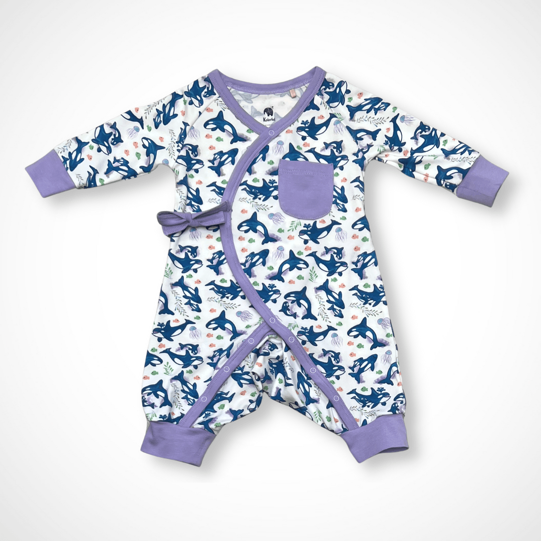 Orca Kimono | Organic Pima Cotton - Tenth &amp; Pine - Winter Outfits - 0 - 3M - Kolorful