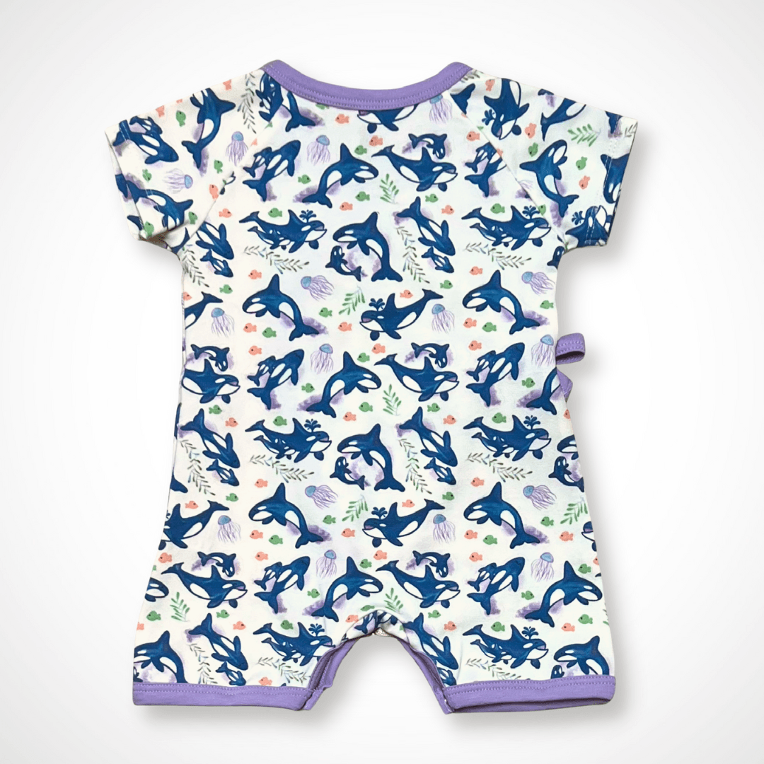 Orca Kimono Shorty | Organic Pima Cotton - Tenth &amp; Pine - Summer Outfits - 0 - 3M - Kolorful