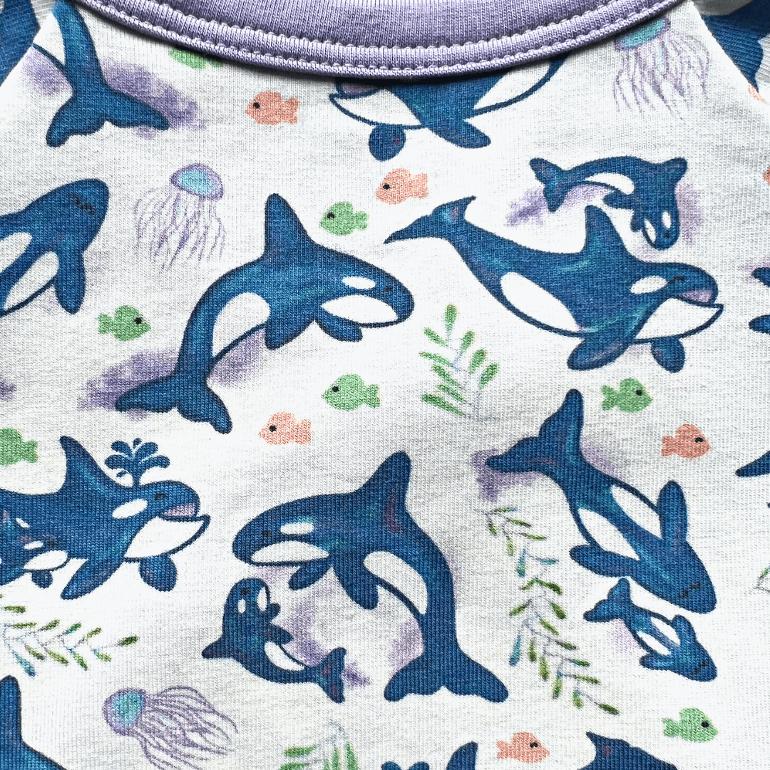 Orca Kimono Shorty | Organic Pima Cotton - Tenth &amp; Pine - Summer Outfits - 0 - 3M - Kolorful