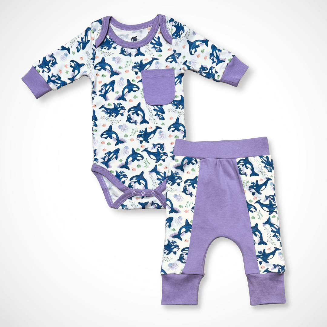 Orca Set | Organic Pima Cotton - Tenth &amp; Pine - Winter Outfits - 0 - 3M - Kolorful