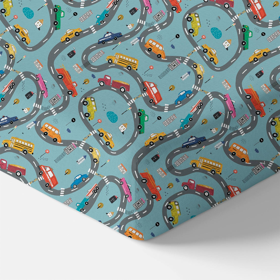 Organic Crib Sheet - Cars - Tenth & Pine - Crib Sheets -