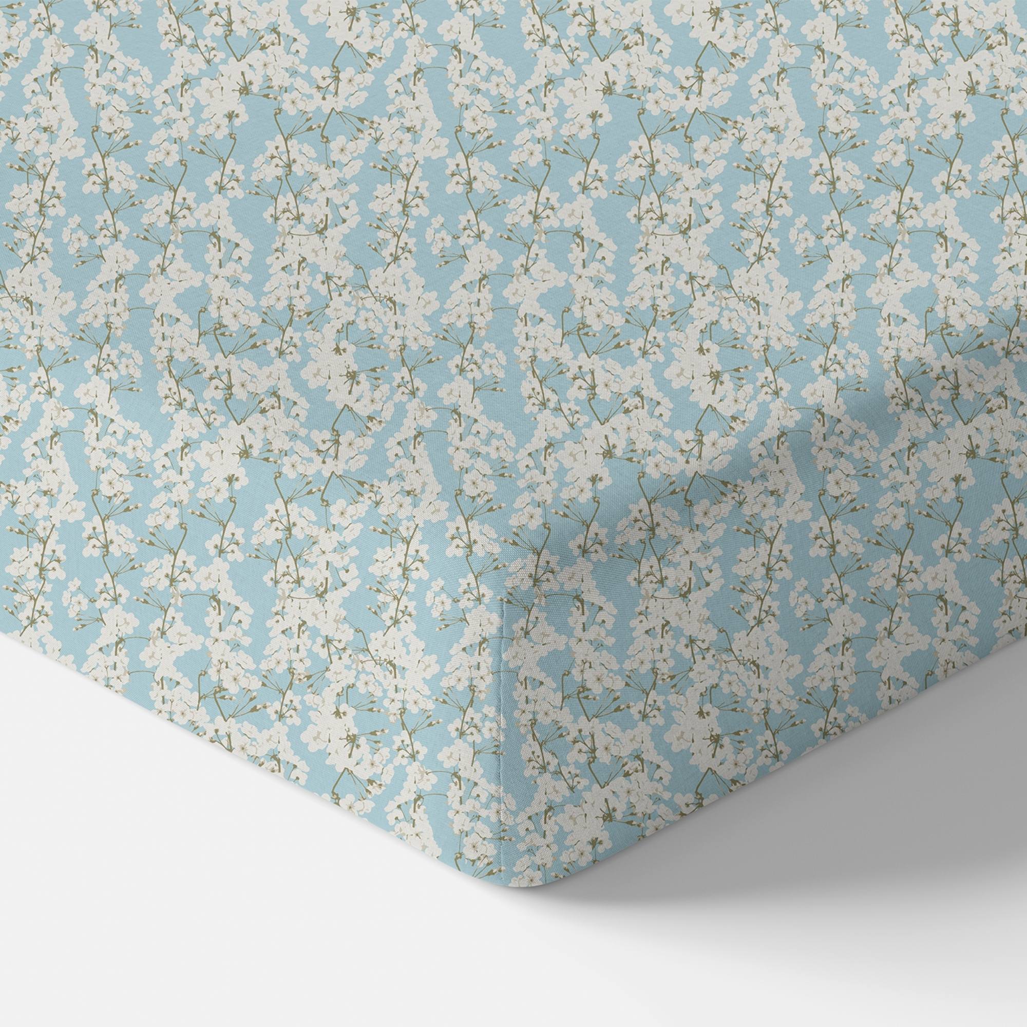 Organic Crib Sheet - Cherry Blossoms - Tenth &amp; Pine - Crib Sheets - 
