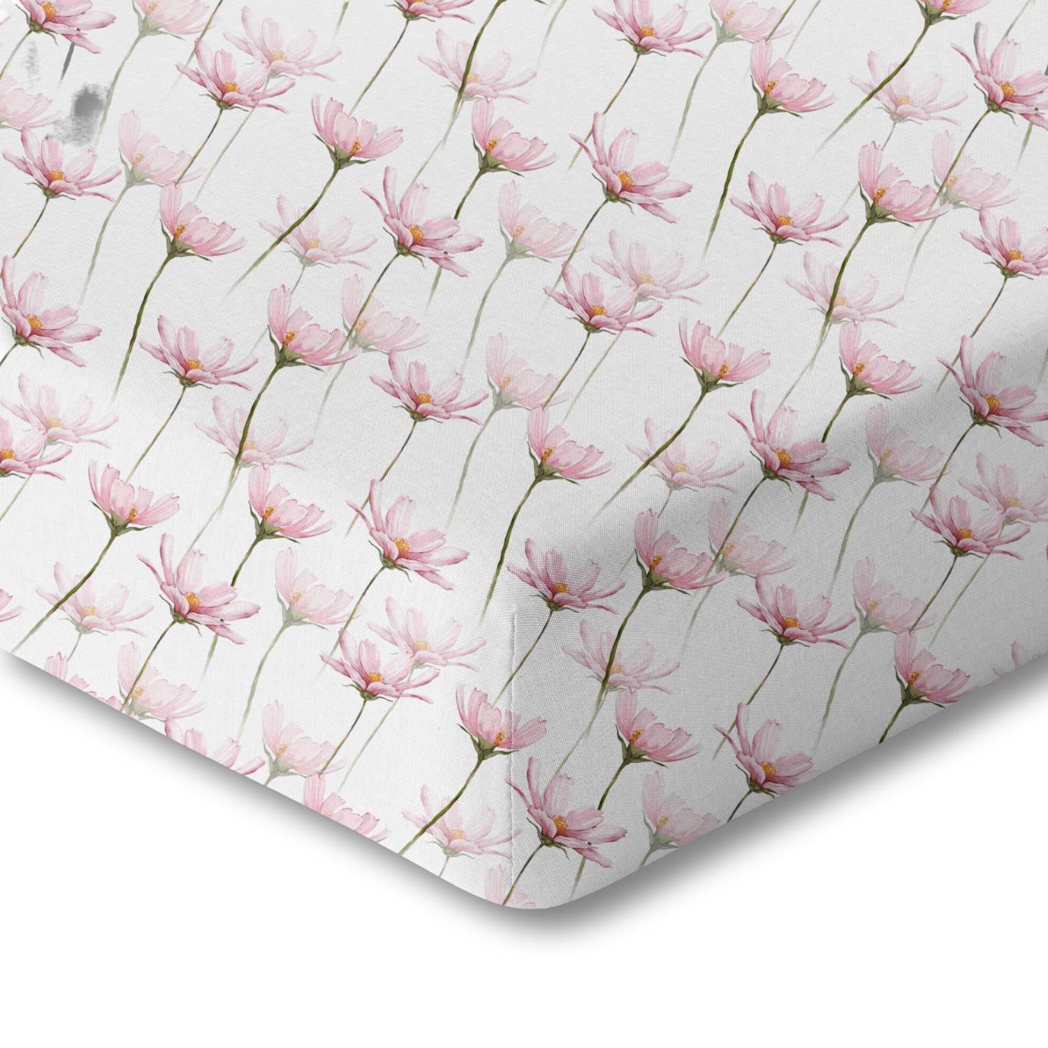 Organic Crib Sheet - Pink Petals - Tenth &amp; Pine - Crib Sheets - 