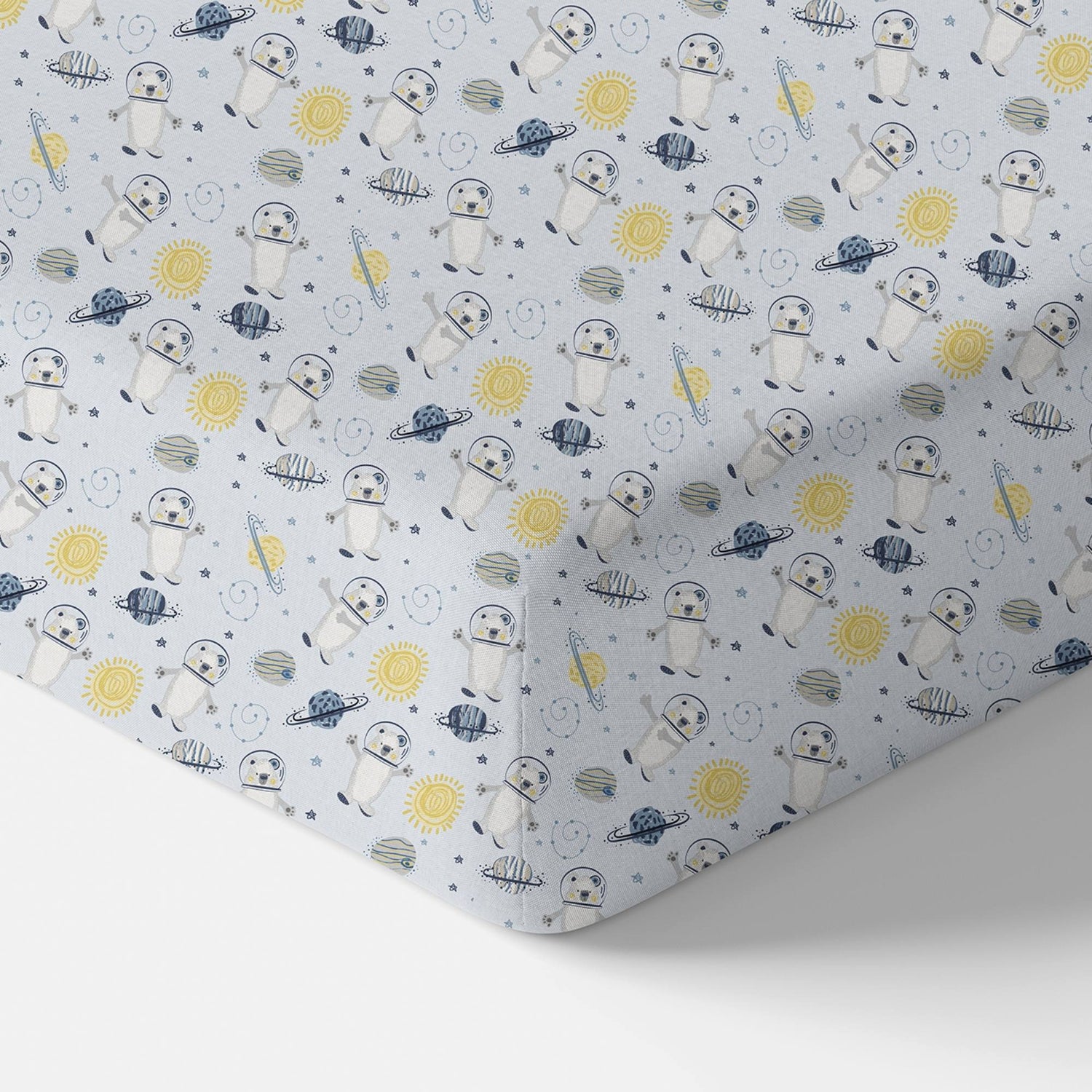 Organic Crib Sheet - Space Bears - Tenth &amp; Pine - Crib Sheets - 