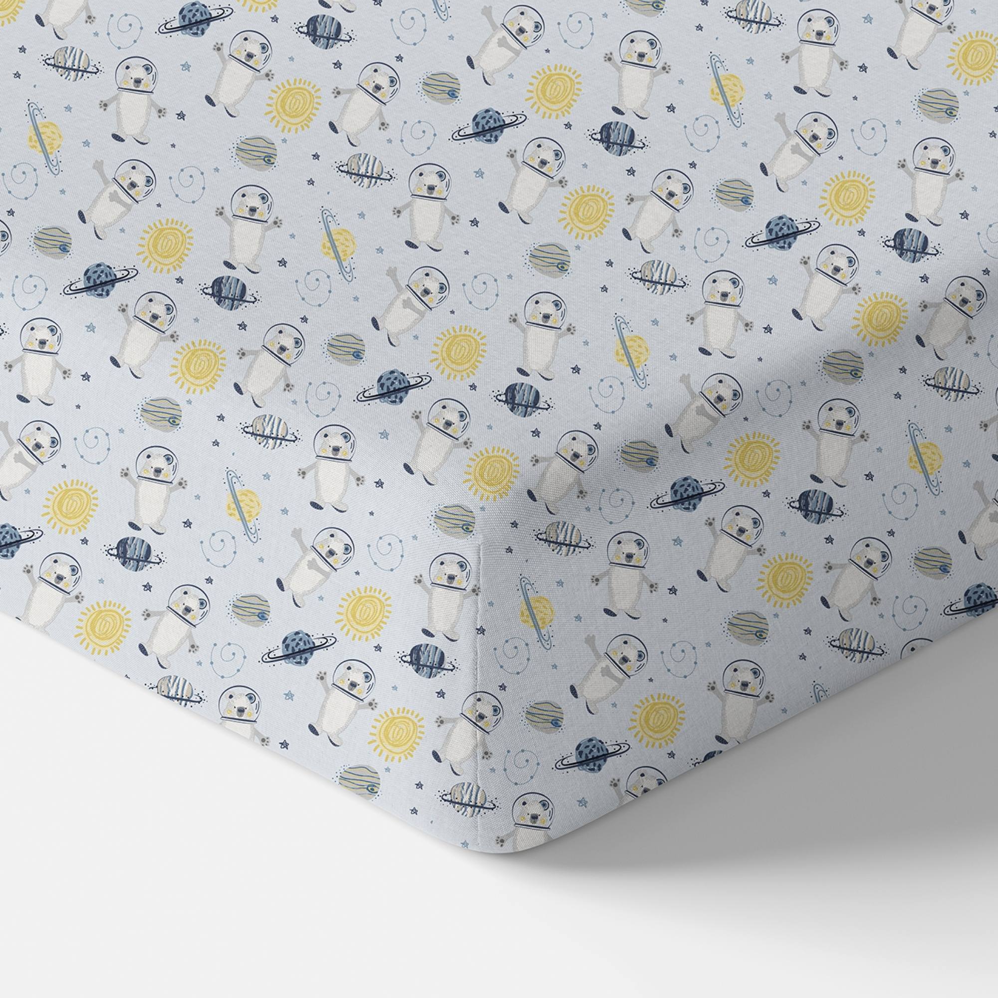 Organic Crib Sheet - Space Bears - Tenth &amp; Pine - Crib Sheets - 