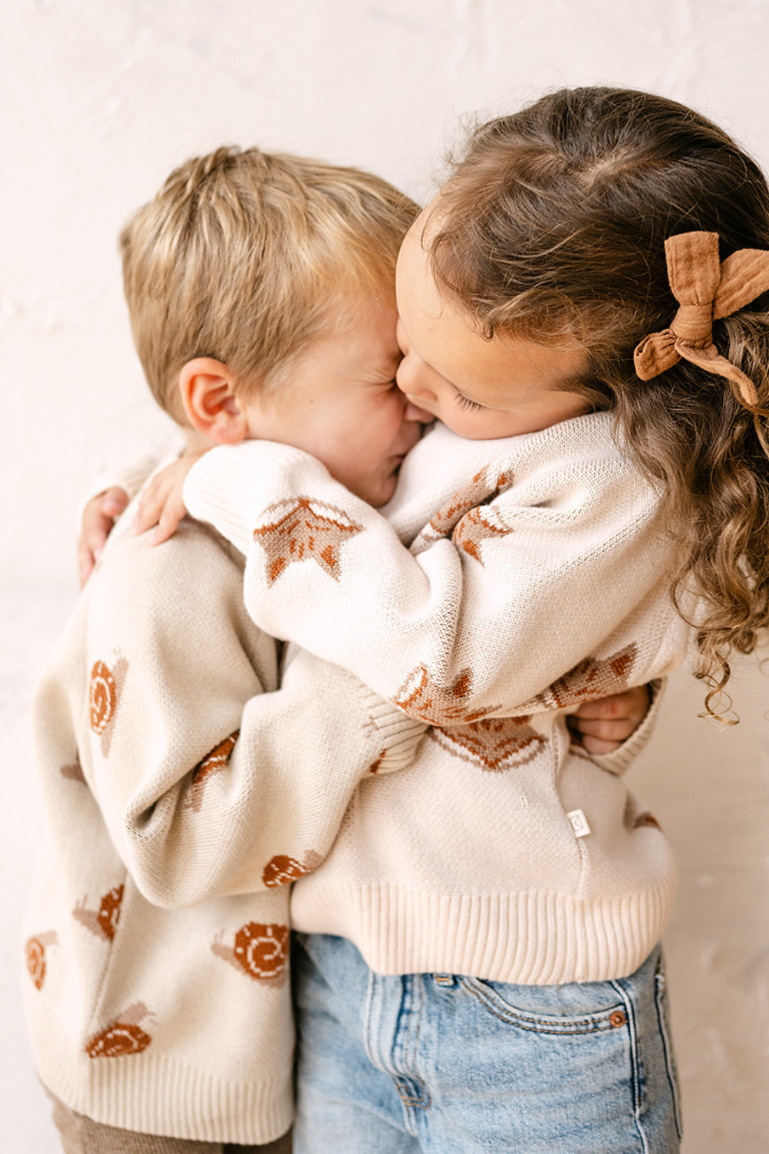 Organic Fox Knit Sweater in Pale Pink