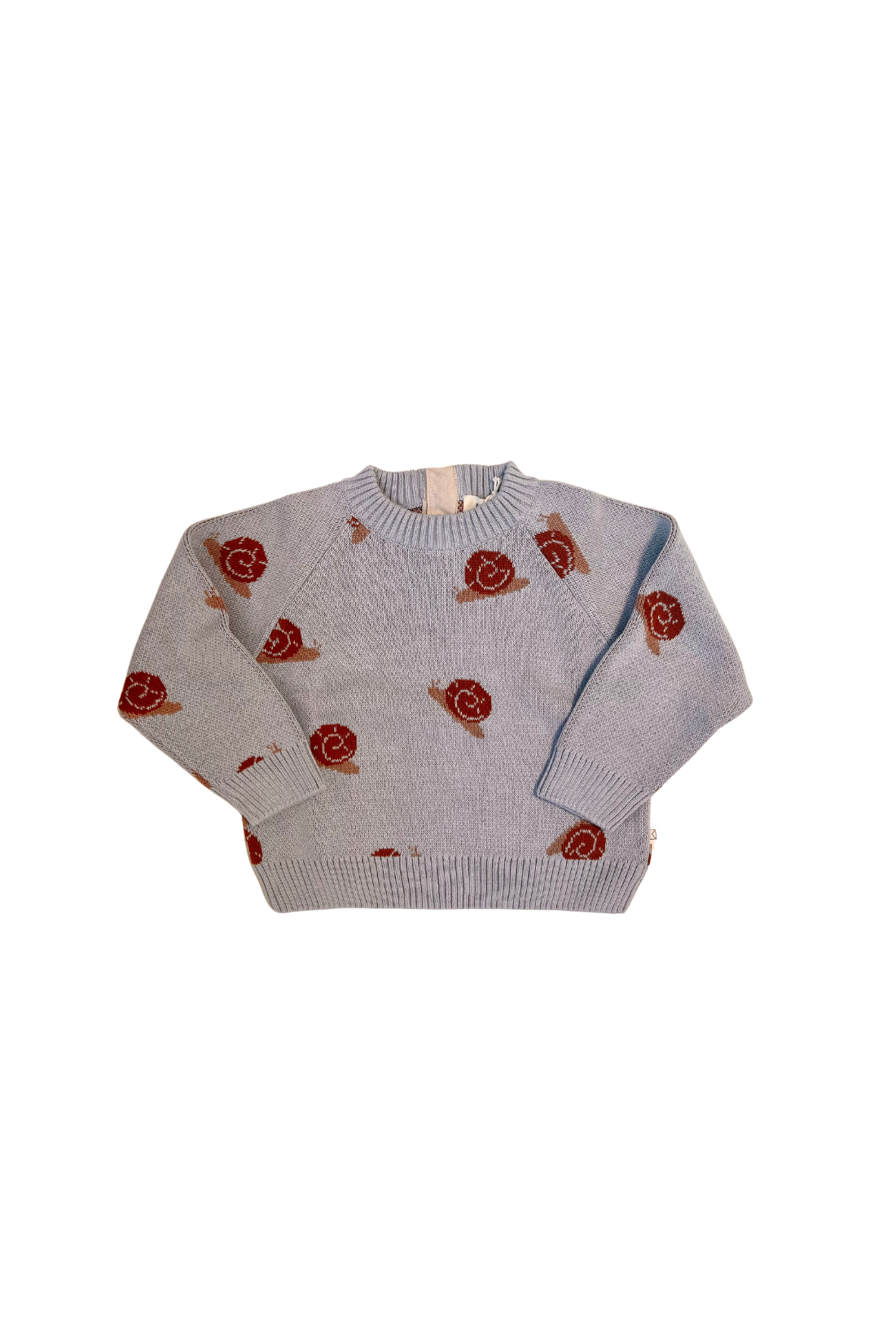 Organic Snail Knit Sweater in Pearl Blue