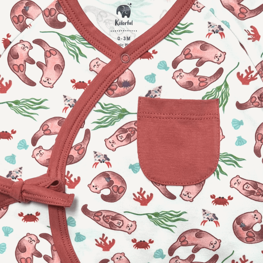 Otter Kimono | Organic Pima Cotton - Tenth & Pine - Winter Outfits - 0 - 3M - Kolorful