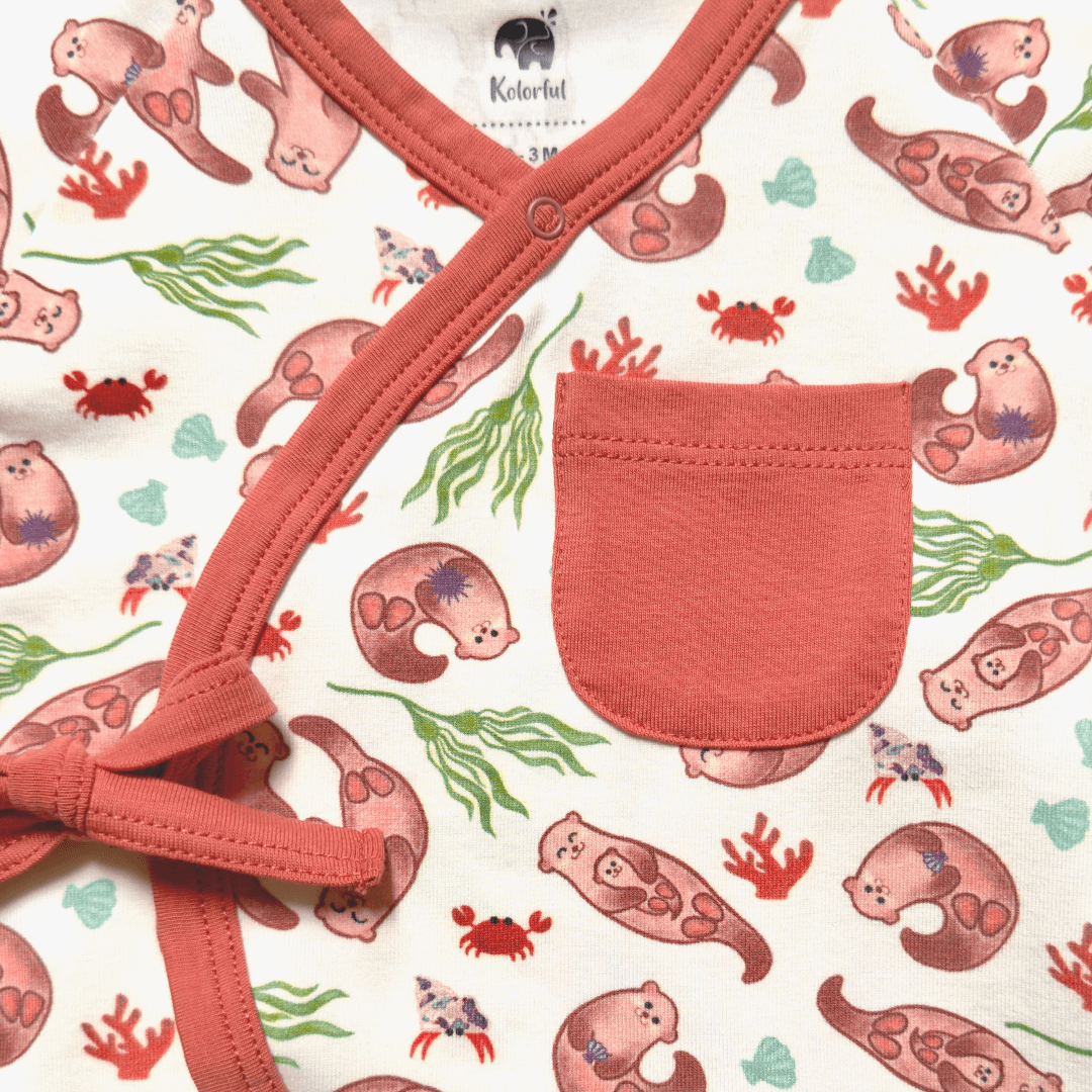 Otter Kimono Shorty | Organic Pima Cotton - Tenth &amp; Pine - Summer Outfits - 0 - 3M - Kolorful