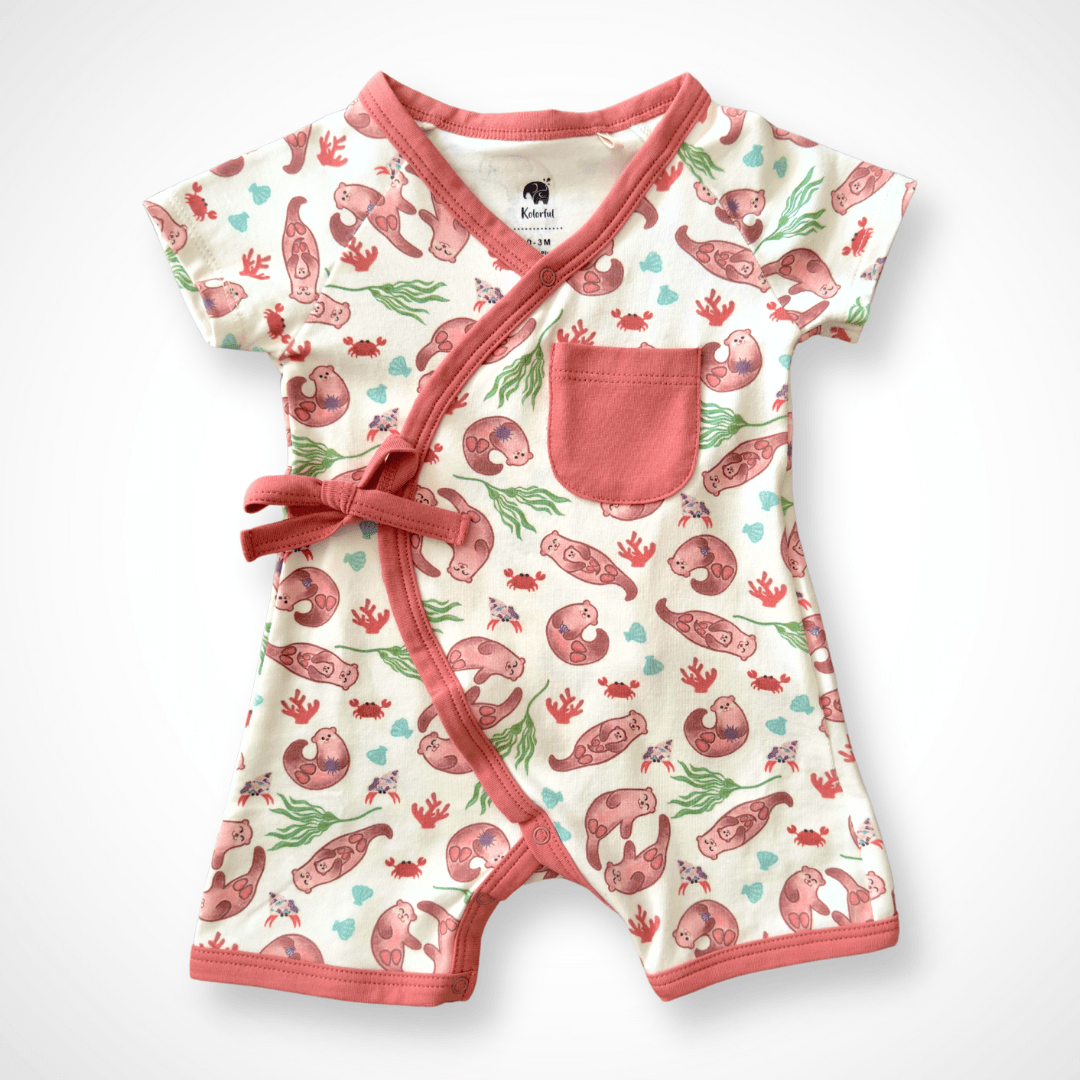 Otter Kimono Shorty | Organic Pima Cotton - Tenth & Pine - Summer Outfits - 0 - 3M - Kolorful