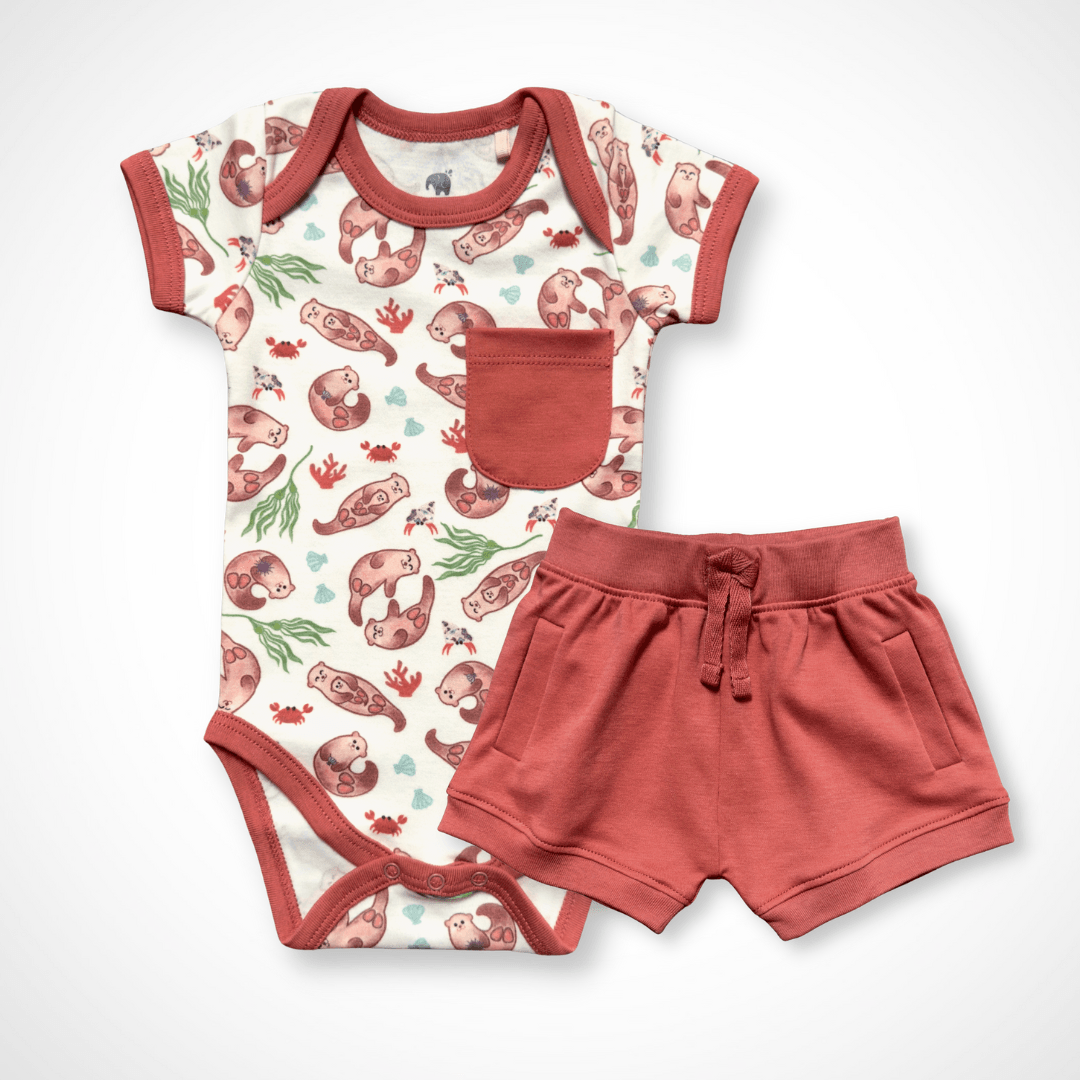 Otter Short Set | Organic Pima Cotton - Tenth &amp; Pine - Summer Outfits - 0 - 3M - Kolorful
