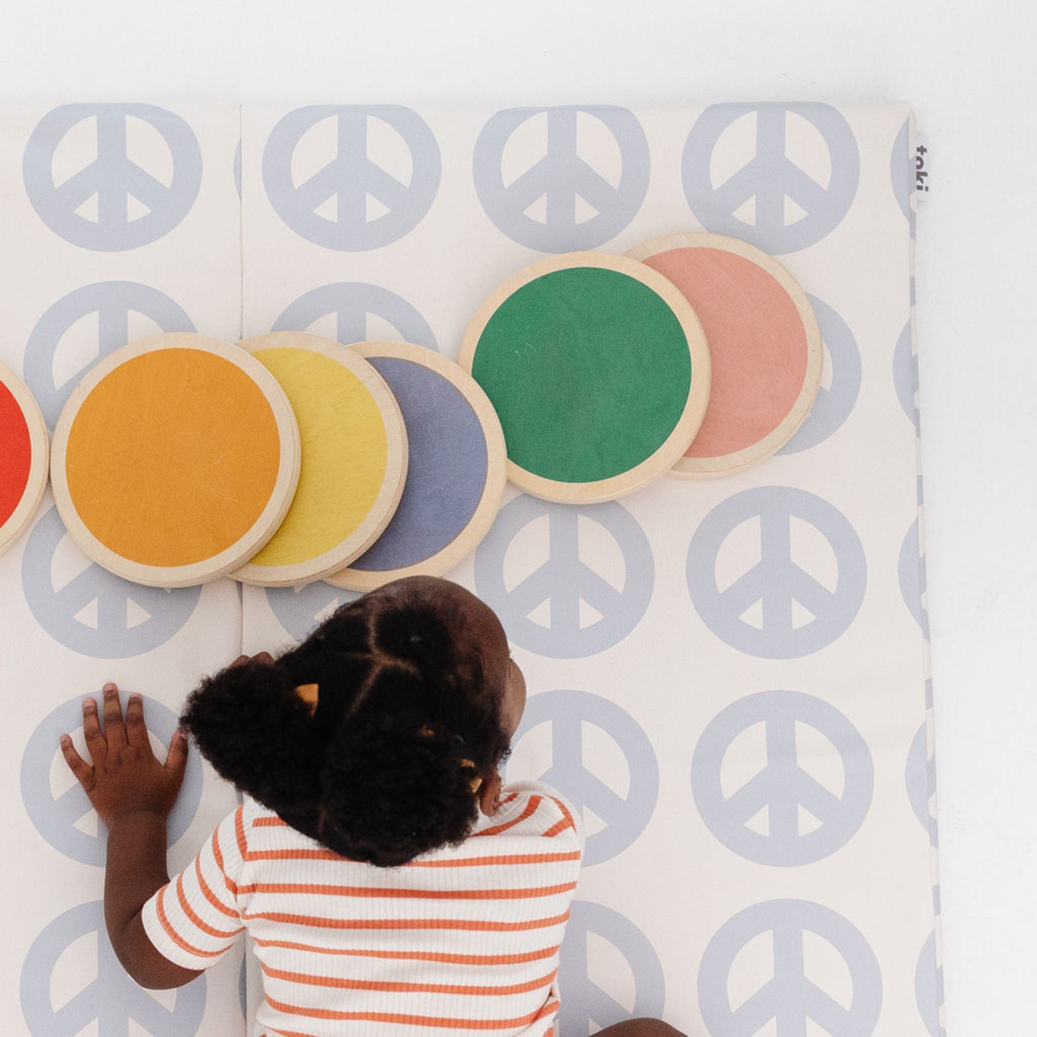 Peace Sign Vegan Leather Mat - Tenth &amp; Pine - Vegan Leather Padded Mat - Standard