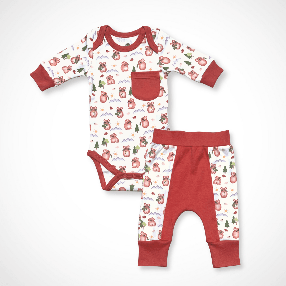 Pika Set | Organic Pima Cotton - Tenth &amp; Pine - Winter Outfits - 0 - 3M - Kolorful