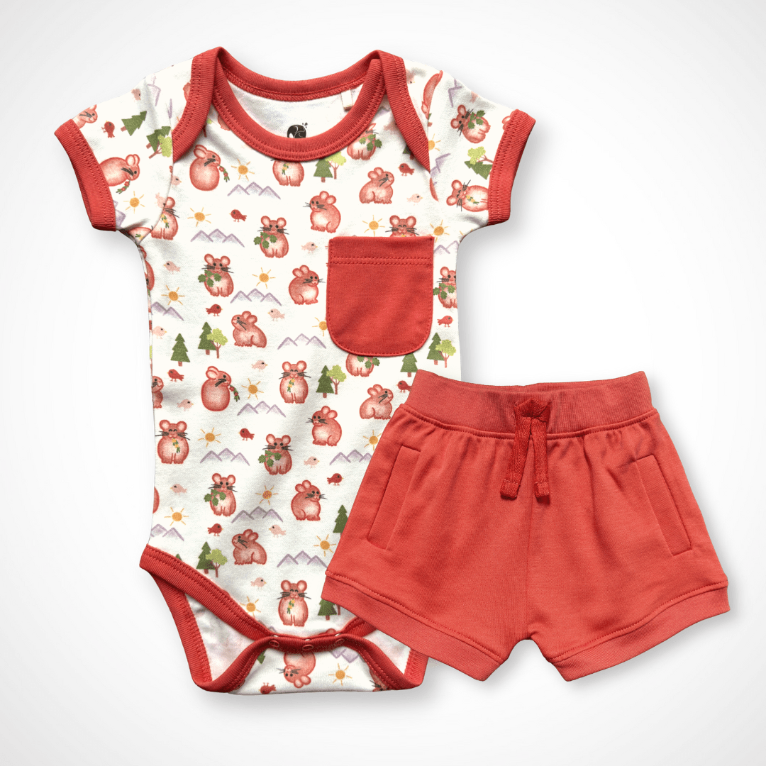 Pika Short Set | Organic Pima Cotton - Tenth &amp; Pine - Summer Outfits - 0 - 3M - Kolorful