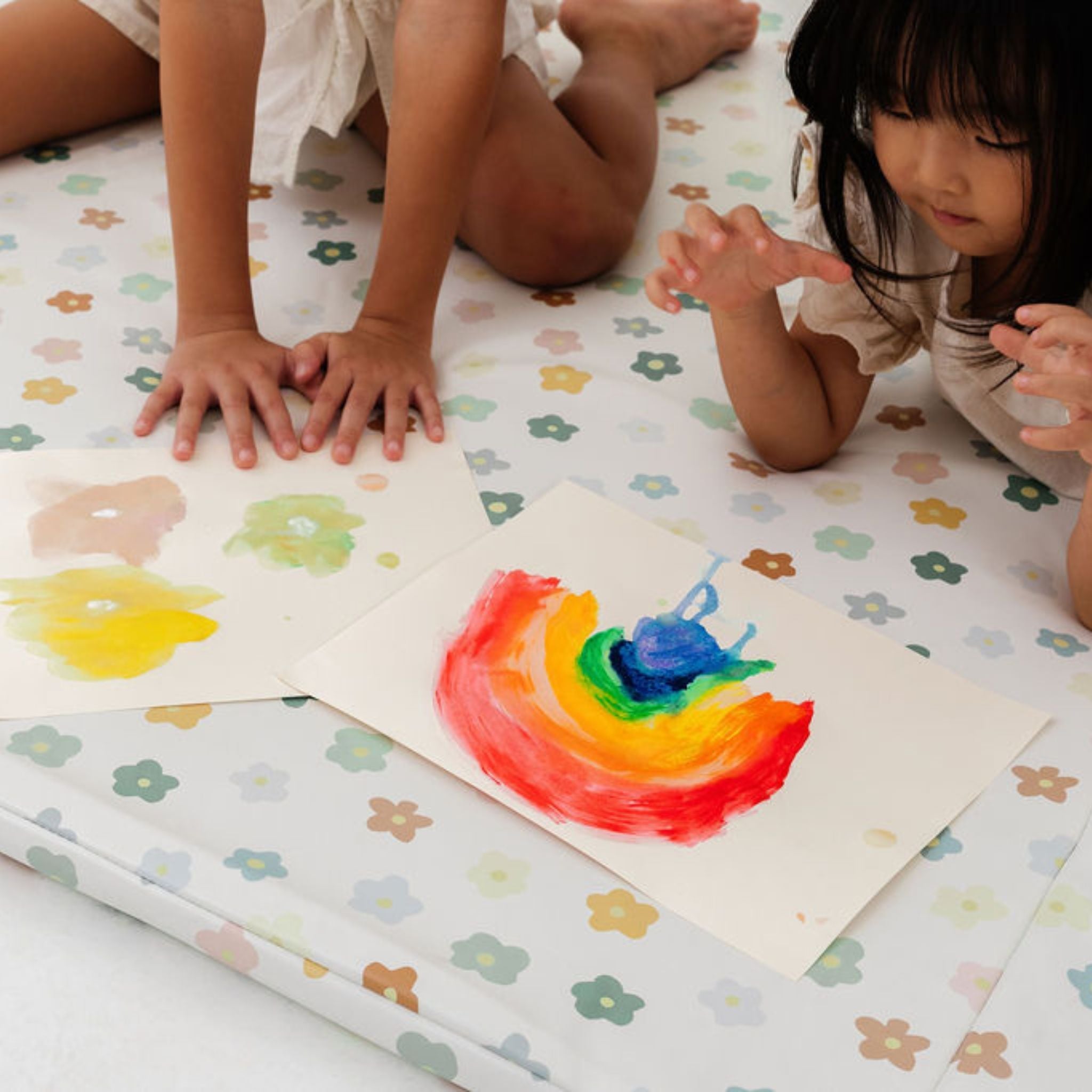 Playful Posies Vegan Leather Mat - Tenth &amp; Pine - Vegan Leather Padded Mat - Mega