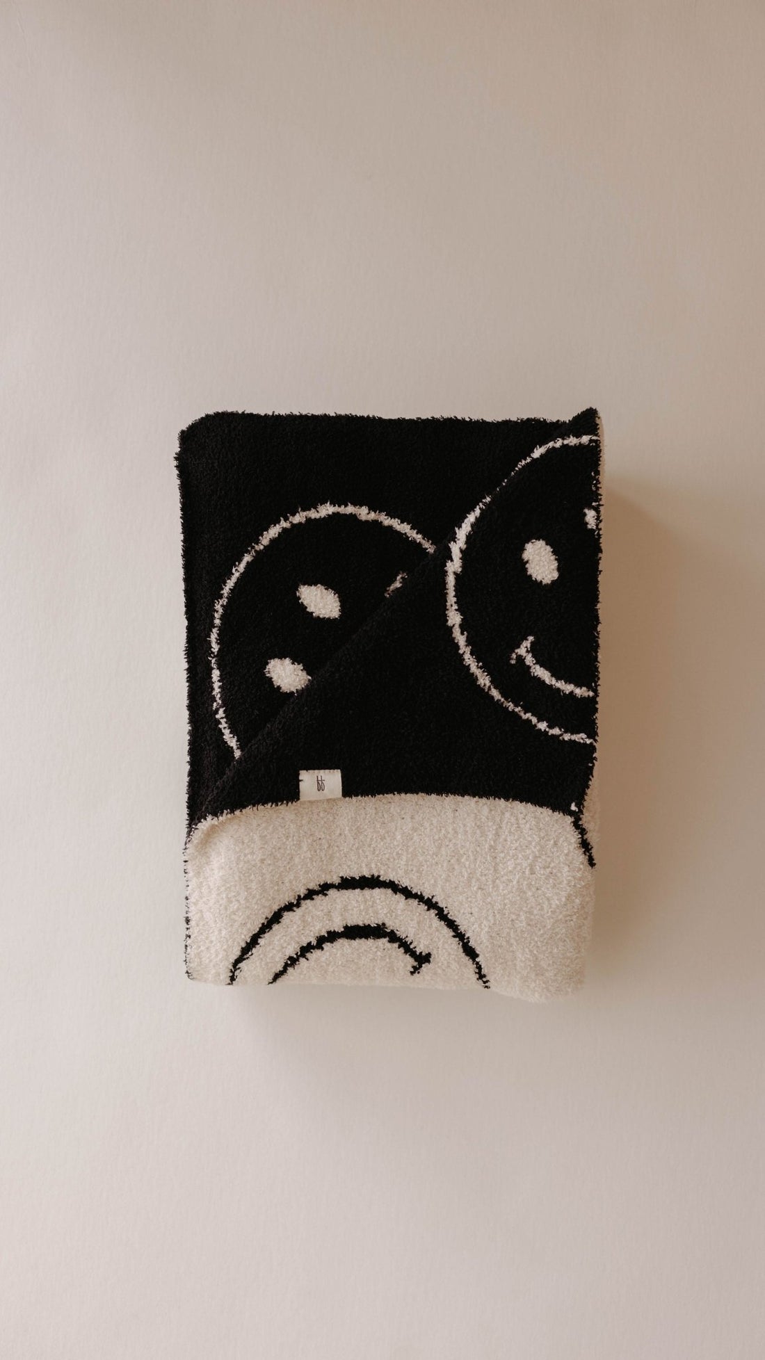 Plush Blanket | Just Smile Black & White - Tenth & Pine - Swaddling Blankets - Adult 55x75 inches