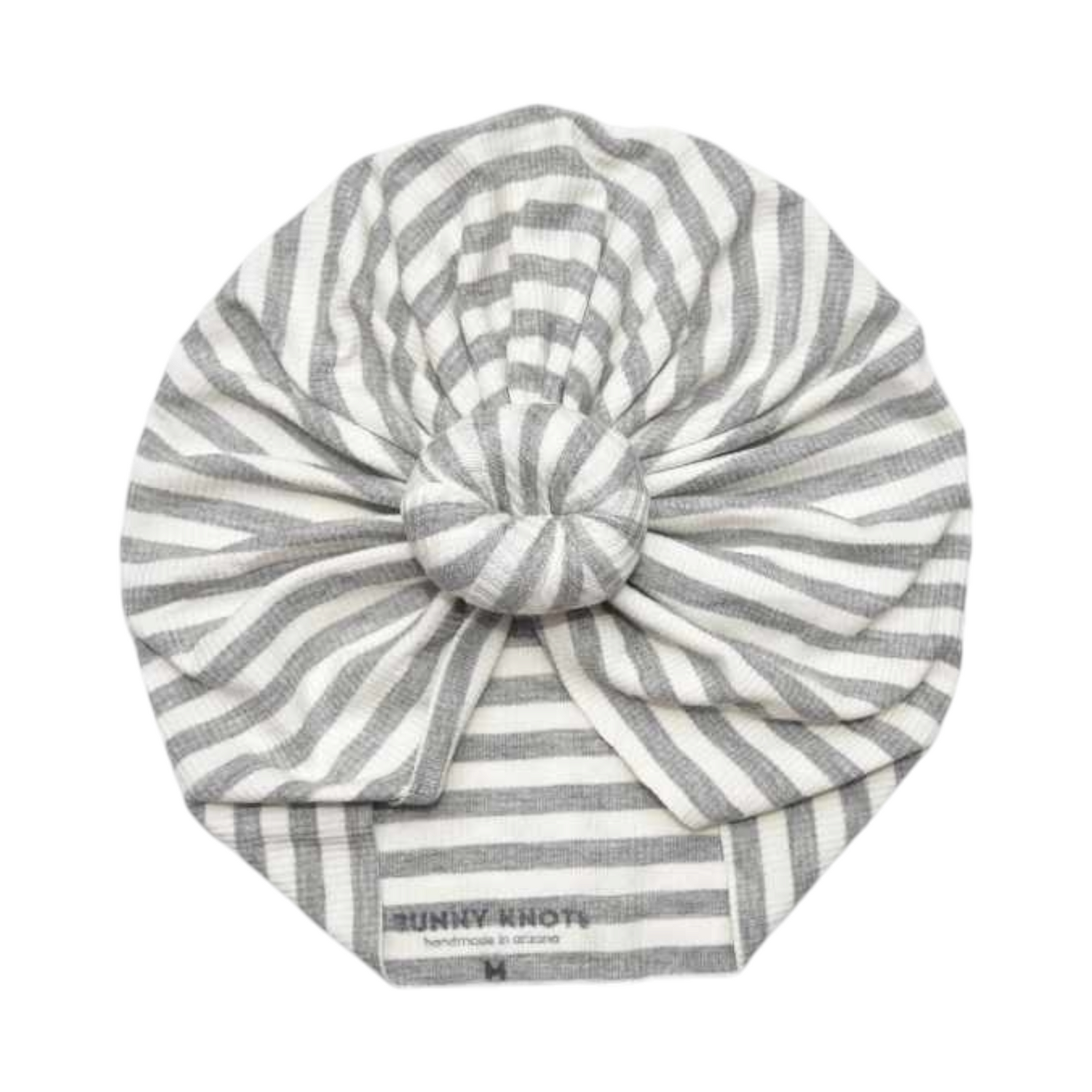 Sammy | Grey &amp; White Stripe | Ribbed Headwrap