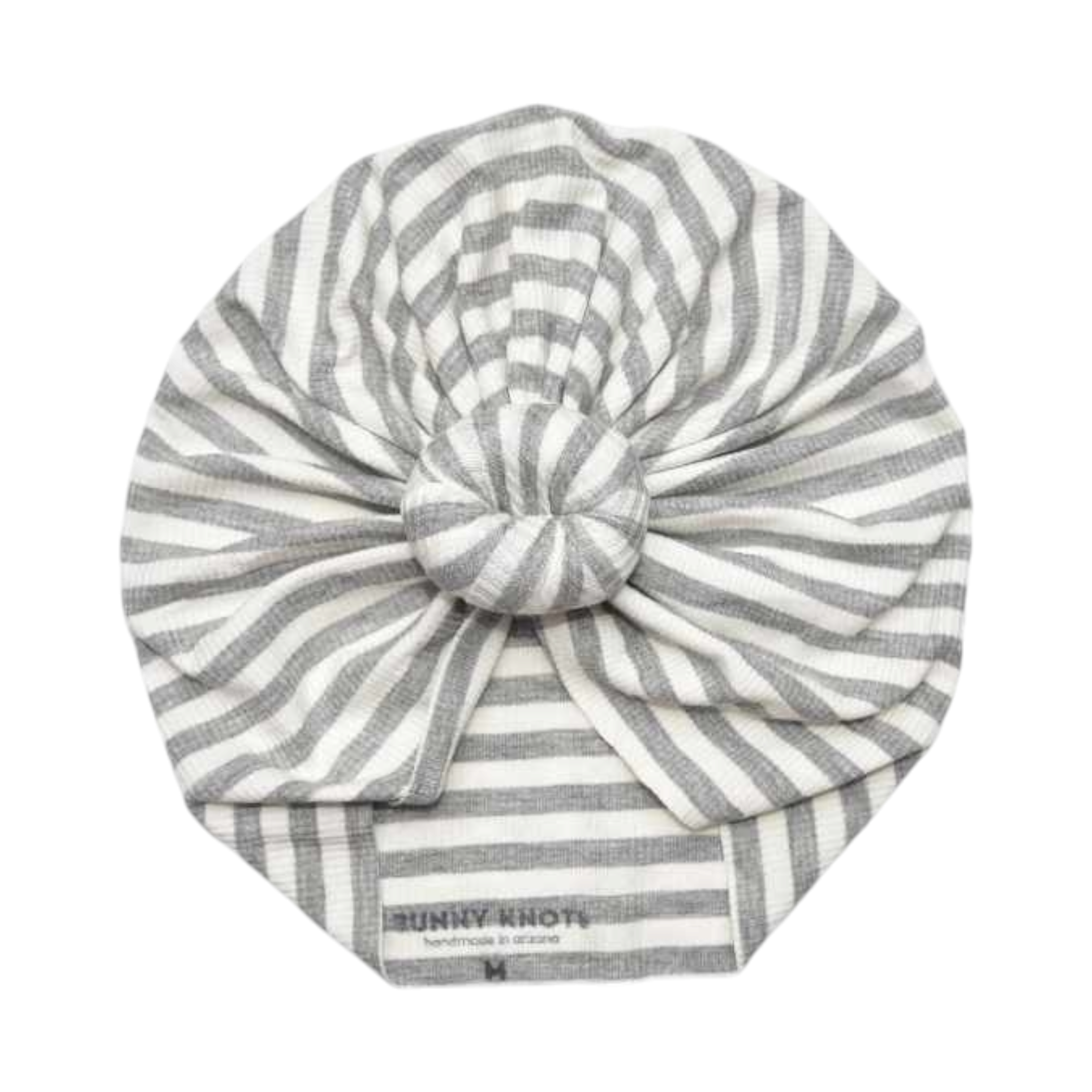 Sammy | Grey &amp; White Stripe | Ribbed Headwrap