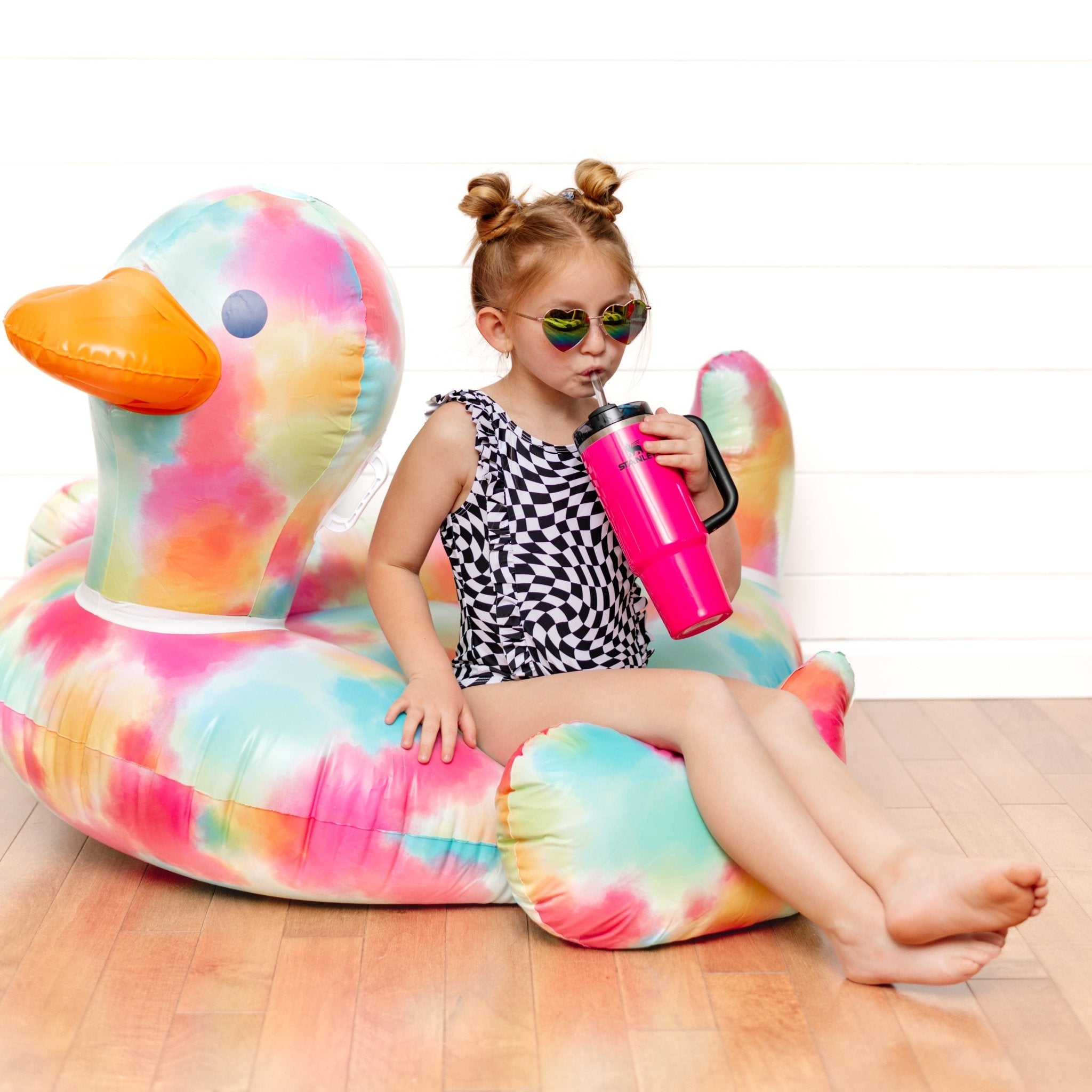 RUFFLE SWIMSUIT - Black Dizzy Check - Tenth &amp; Pine - Ruffle Swimsuit - 6/12m - millie + roo