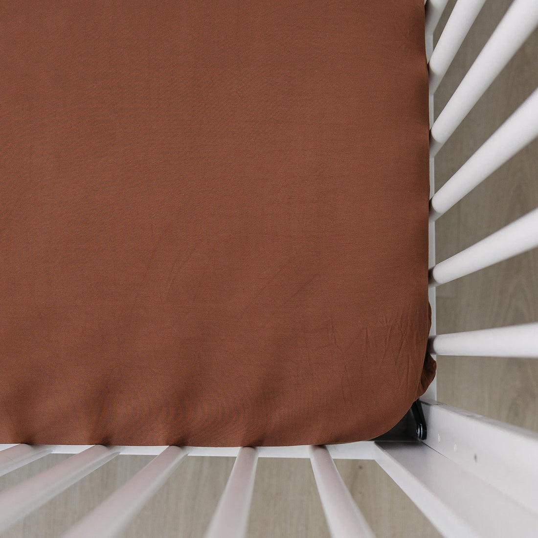 Rust Bamboo Stretch Crib Sheet - Tenth & Pine -