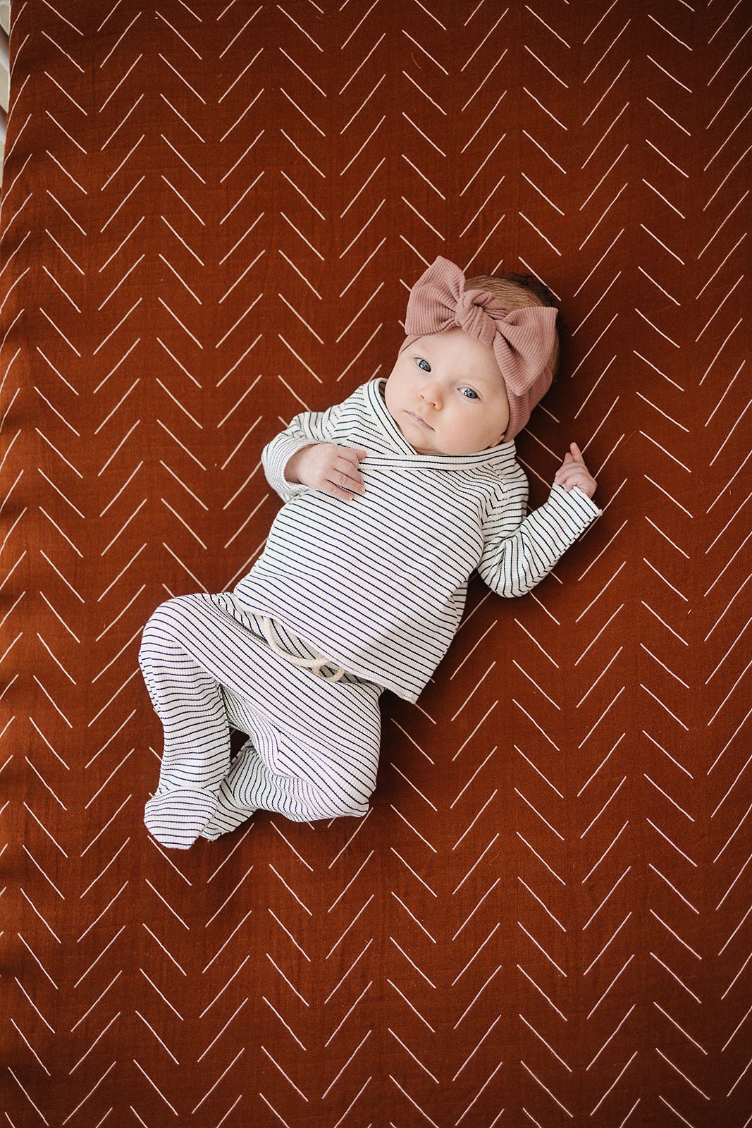 Rust Mudcloth Muslin Crib Sheet - Tenth & Pine -