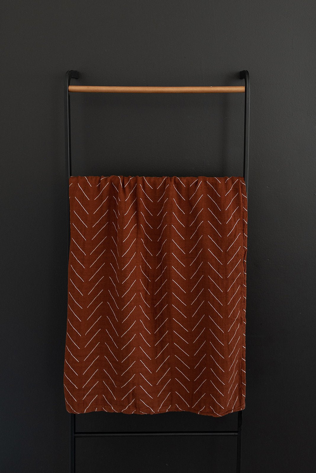 Rust Mudcloth Muslin Swaddle Blanket - Tenth &amp; Pine - 