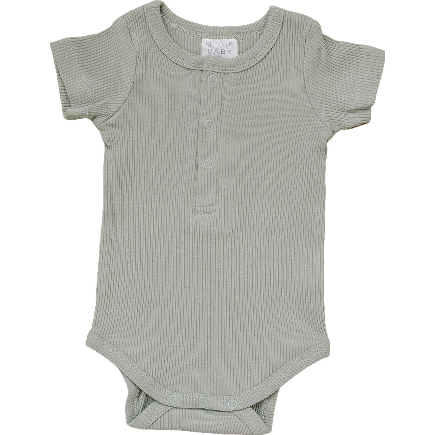 Sage Organic Cotton Ribbed Snap Bodysuit - Tenth &amp; Pine - NB - Mebie Baby