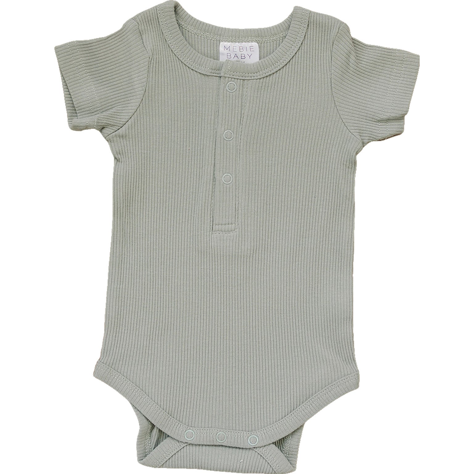 Sage Organic Cotton Ribbed Snap Bodysuit - Tenth &amp; Pine - NB - Mebie Baby