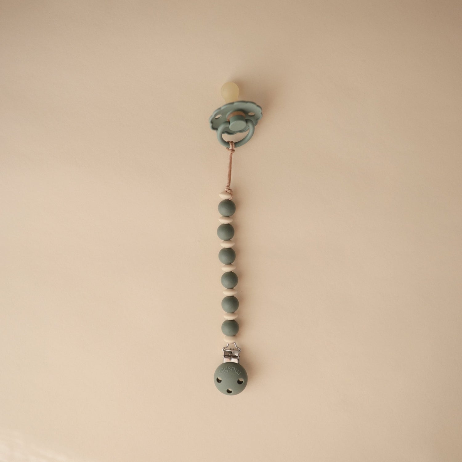 Silicone Pacifier Clip | Luna - Tenth &amp; Pine - Pacifier Clip - Faux Wood