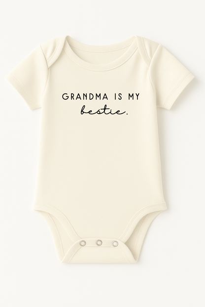 Grandma is my Bestie Organic Cotton Baby Bodysuit Short Sleeve