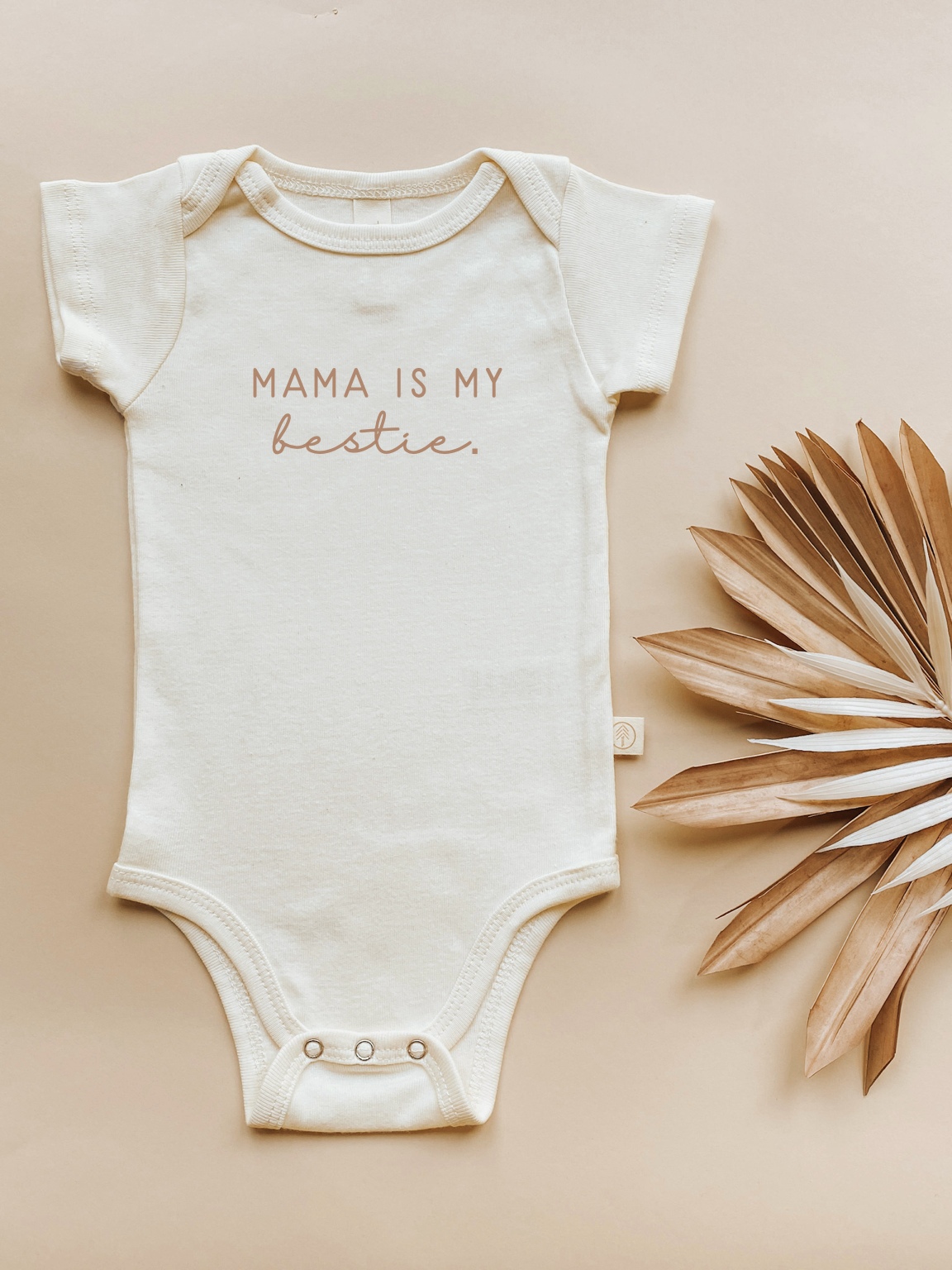 Mama is my Bestie Clay Organic Cotton Baby Bodysuit Short Sleeve