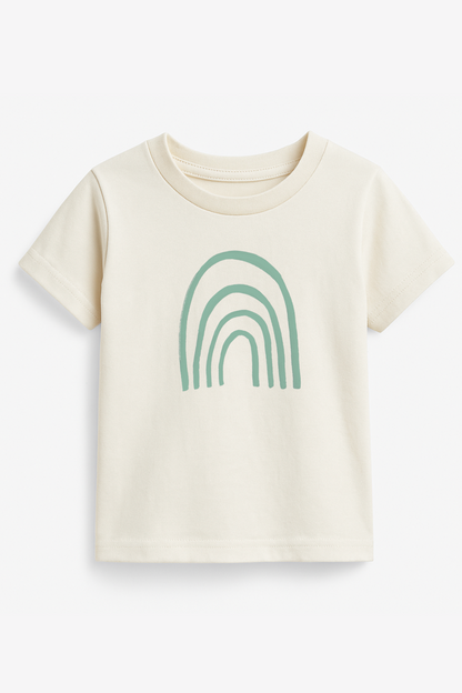 Rainbow Seafoam Organic Cotton Short Sleeve Toddler T-Shirt