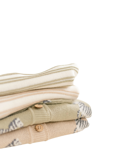 Organic Cotton Knit Stripe Short Set