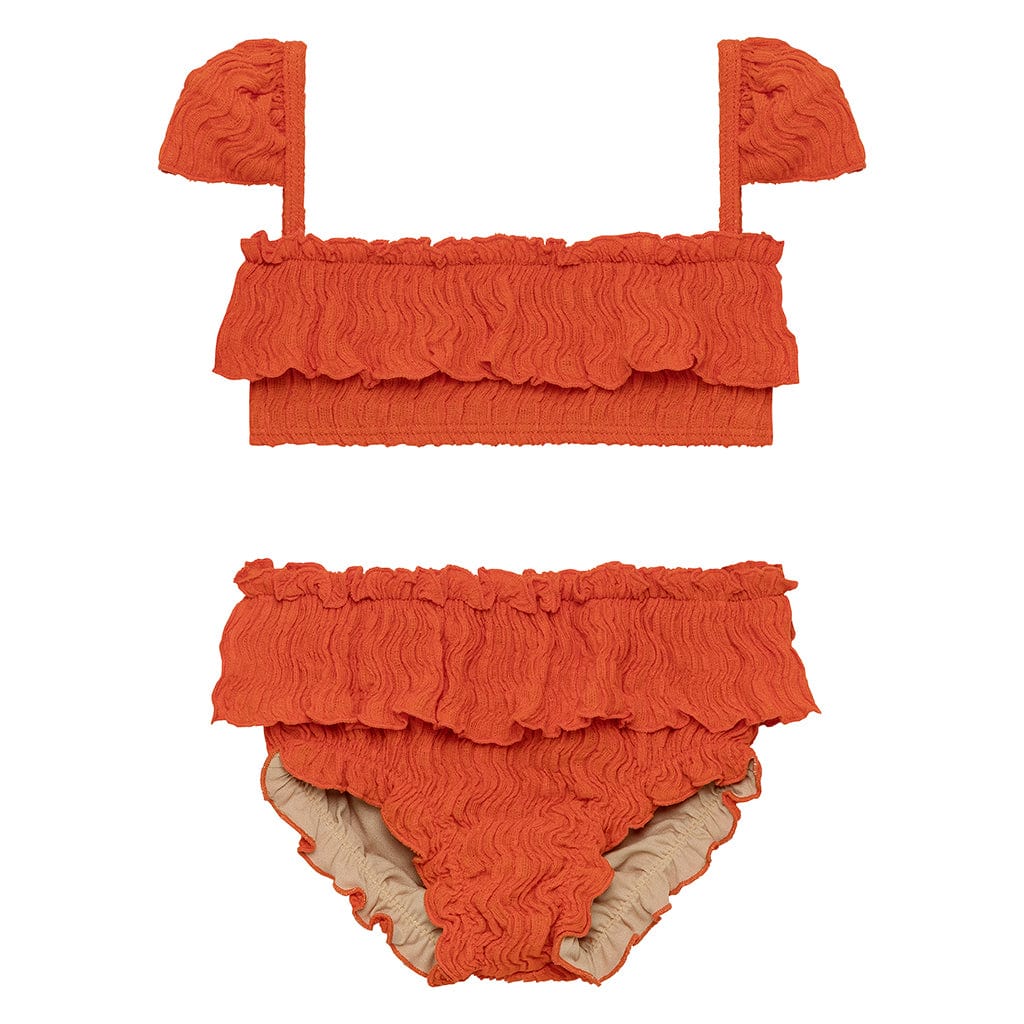 Tangerine Mini Cabana Bikini Set - Tenth &amp; Pine - Mini Swimwear - 0 - 6 Months - Tangerine - Montce