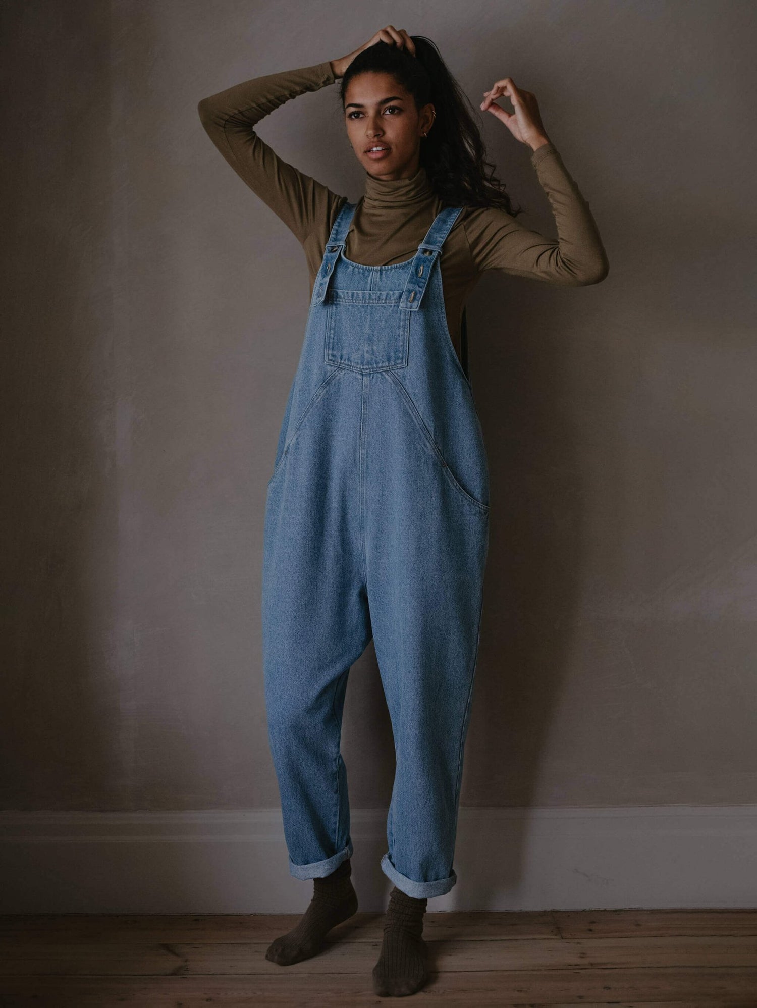 The Oversized Denim Dungaree - Women&