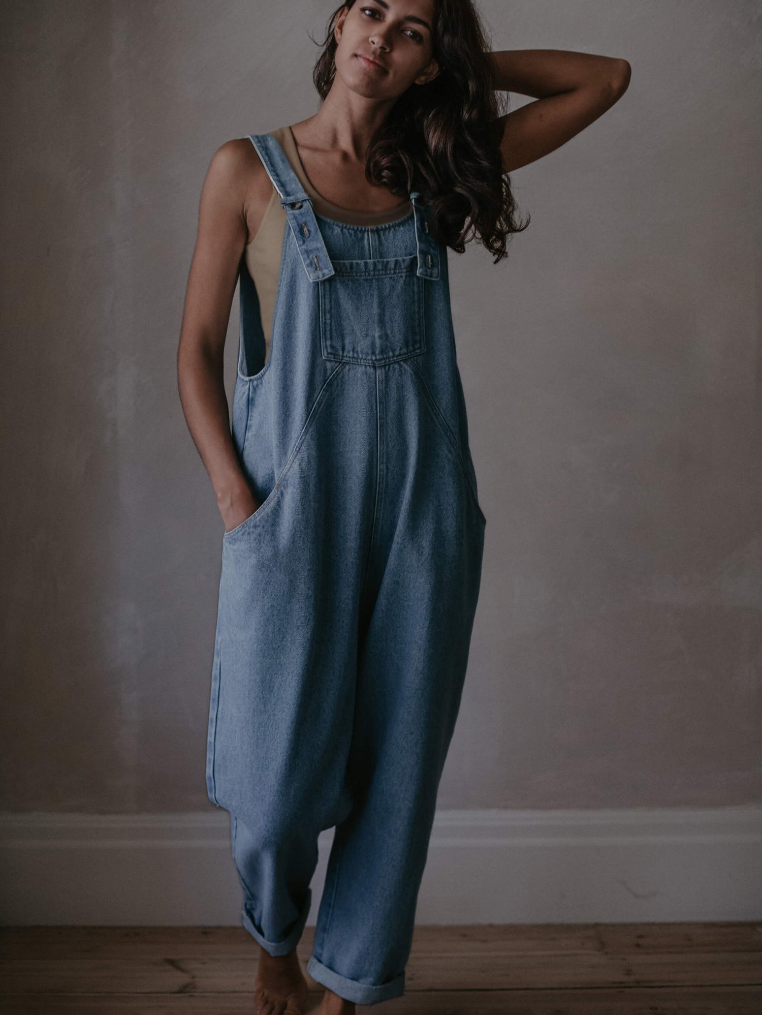 The Oversized Denim Dungaree - Women&