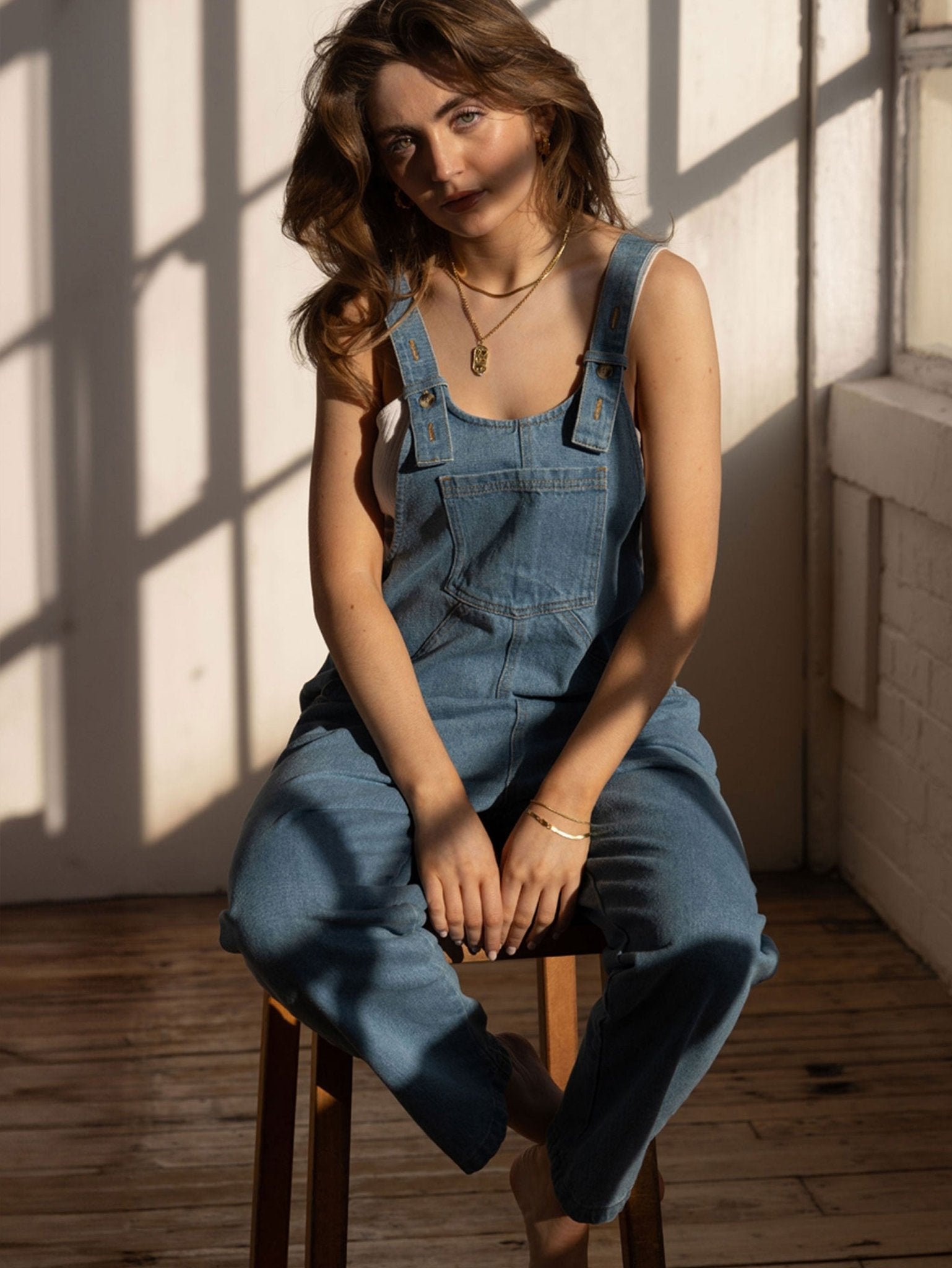 The Oversized Denim Dungaree - Women&