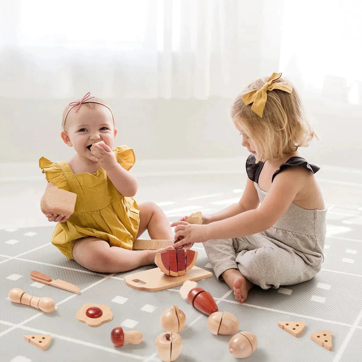 Tiny Land® Wooden Cut and Play Food Toys - Tenth &amp; Pine - Toy Cookware - 