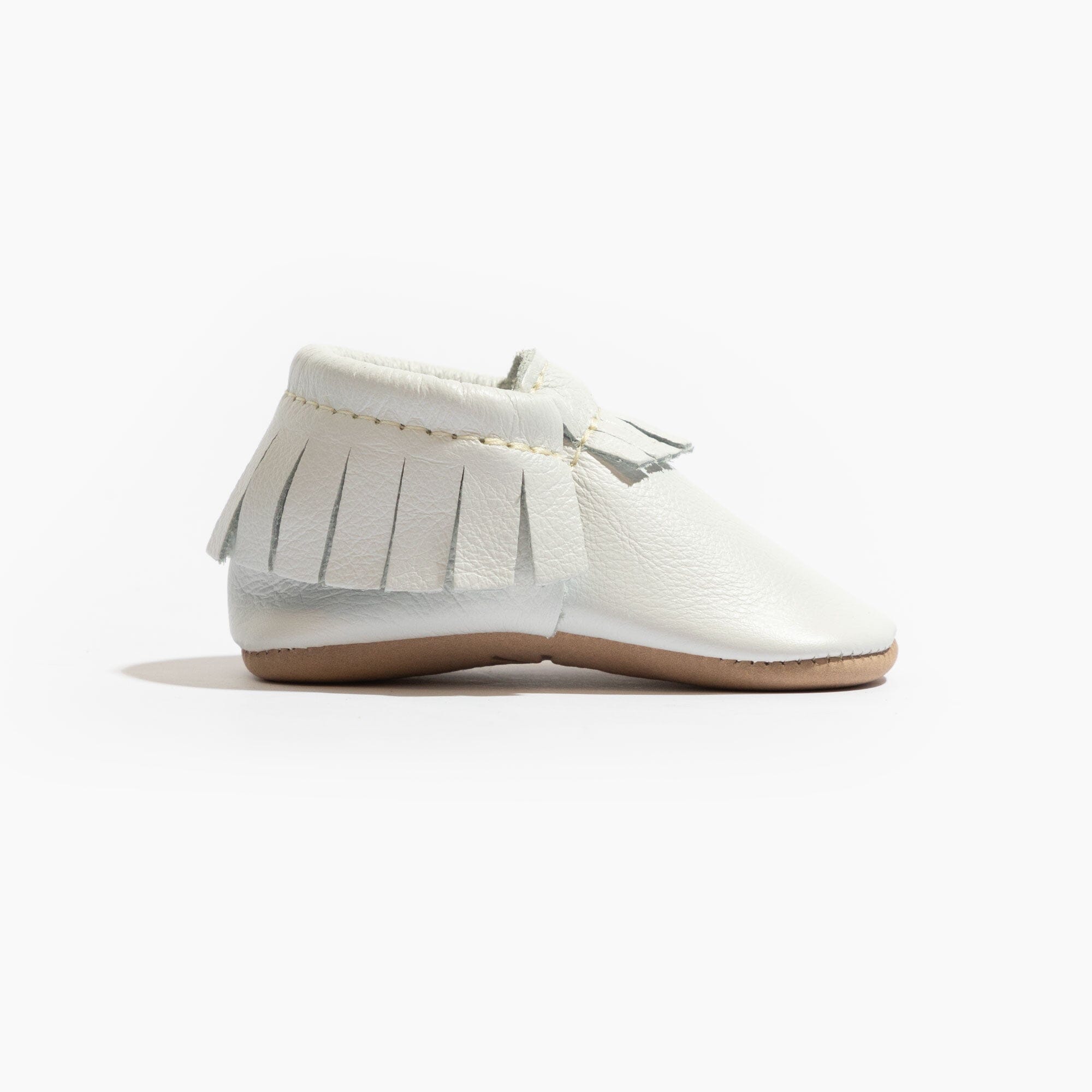 Toasted Bright White Moccasin Baby Shoe - Tenth &amp; Pine - Moccasin - Soft Sole - 1