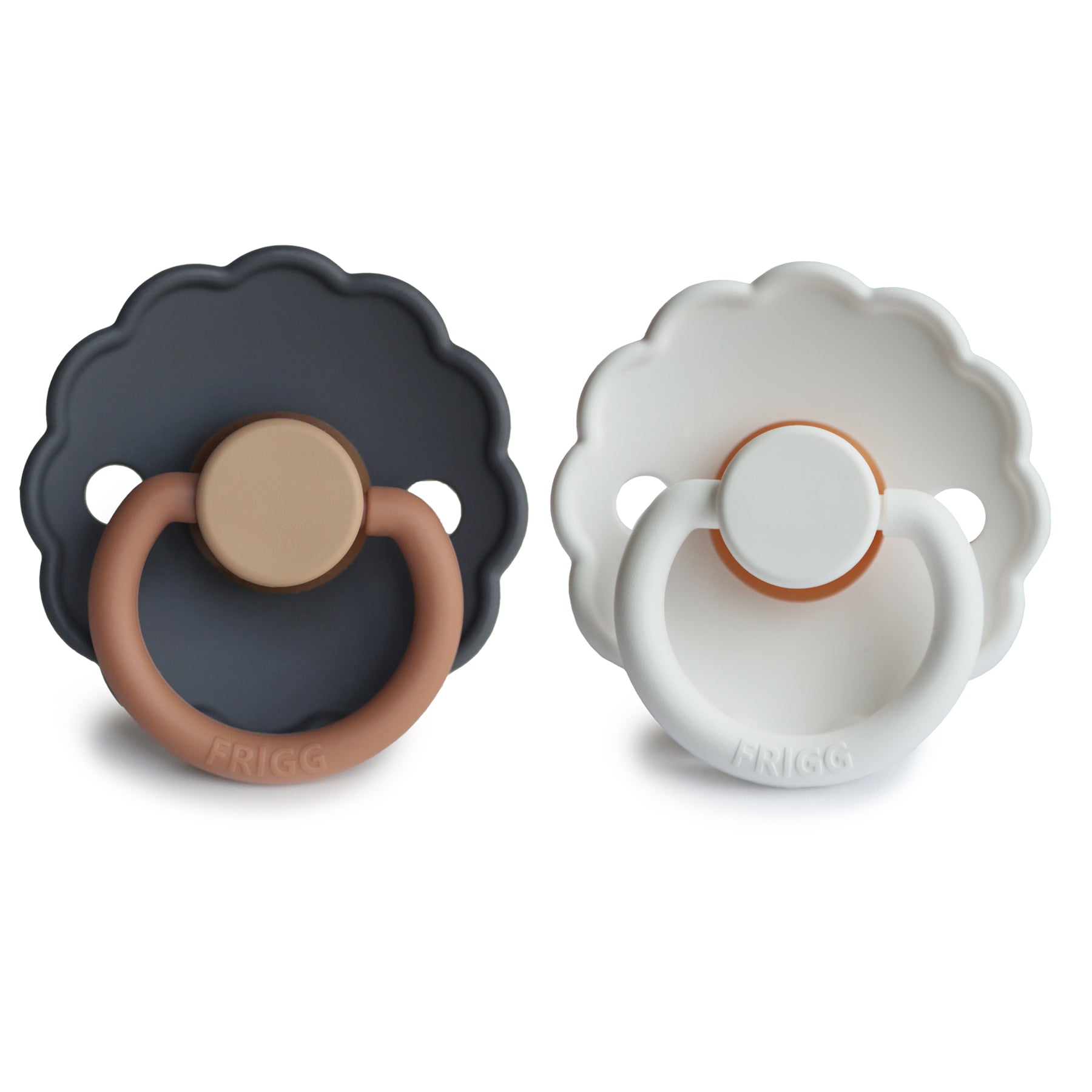 FRIGG Daisy Natural Rubber Pacifier 2 - Pack - Tenth &amp; Pine - FRIGG PACIFIERS - 6 - 18 months - Pink Cream/Poppy