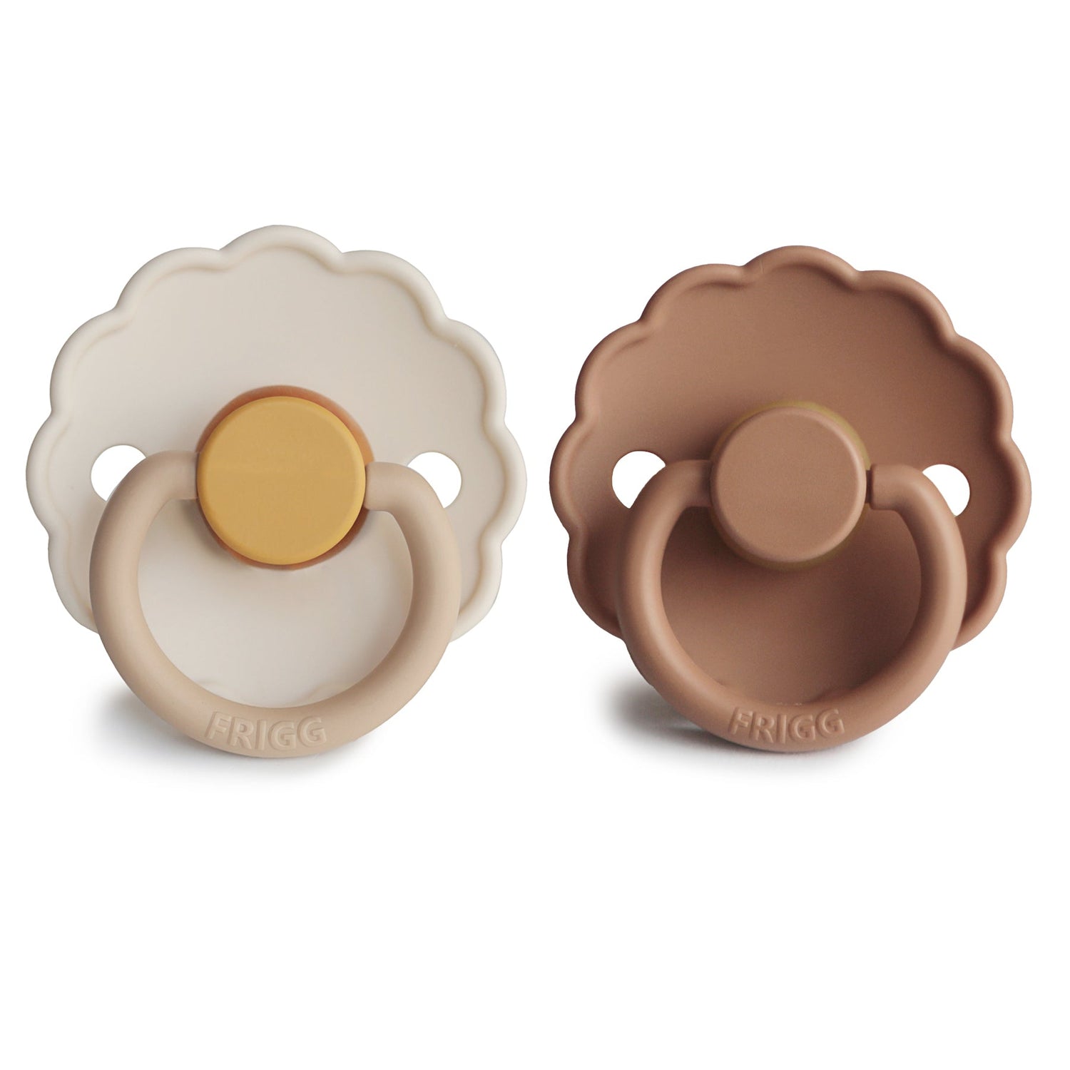 FRIGG Daisy Natural Rubber Pacifier 2 - Pack - Tenth &amp; Pine - FRIGG PACIFIERS - 6 - 18 months - Pink Cream/Poppy